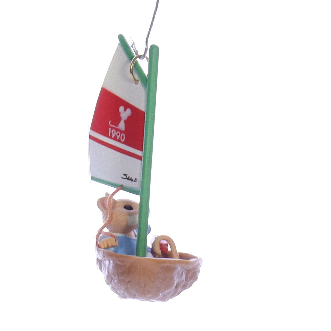 Hallmark Vintage Resin Christmas Ornament mouseboat Mouse Boat 1990 3.25" - Image 4