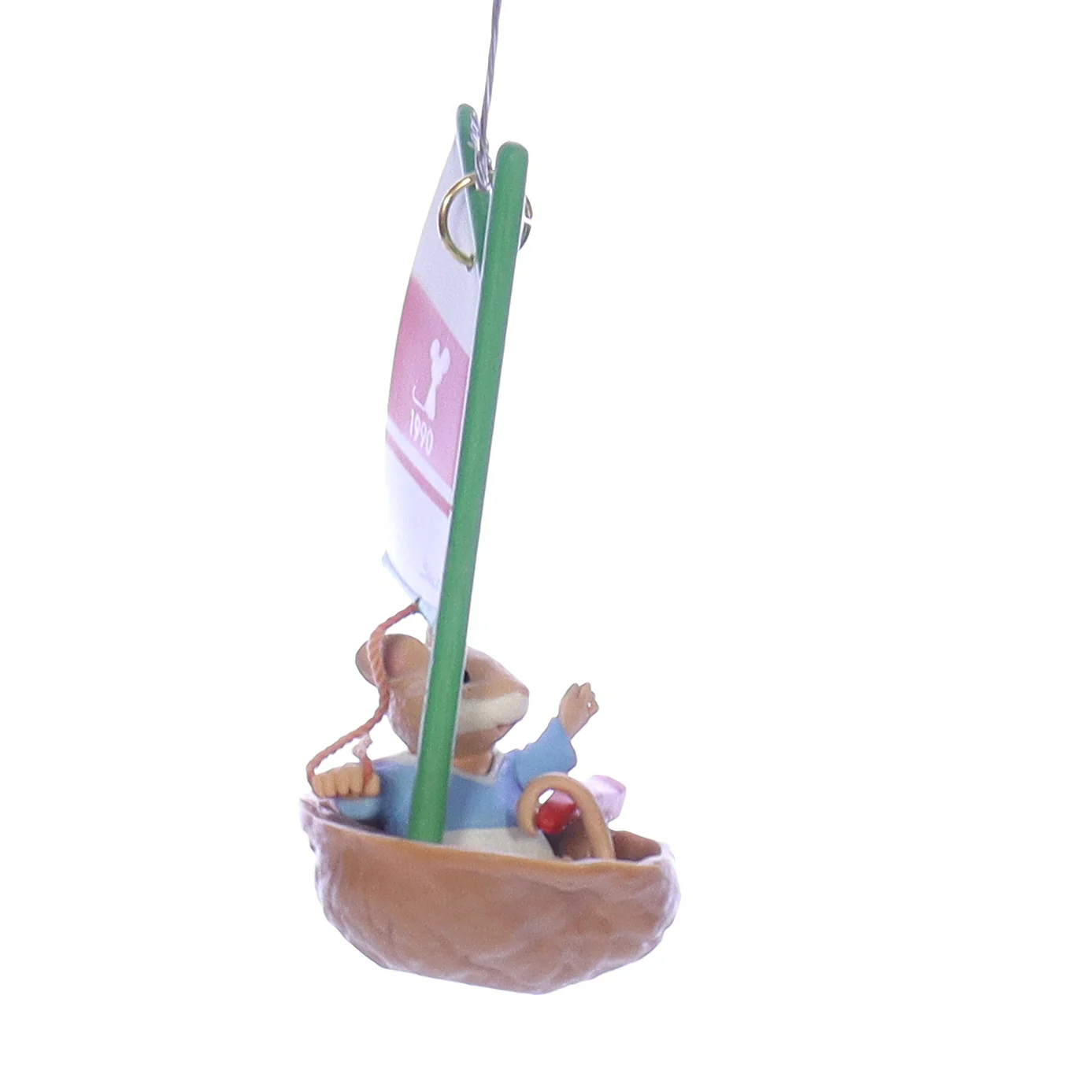 Hallmark Vintage Resin Christmas Ornament mouseboat Mouse Boat 1990 3.25" - Image 5
