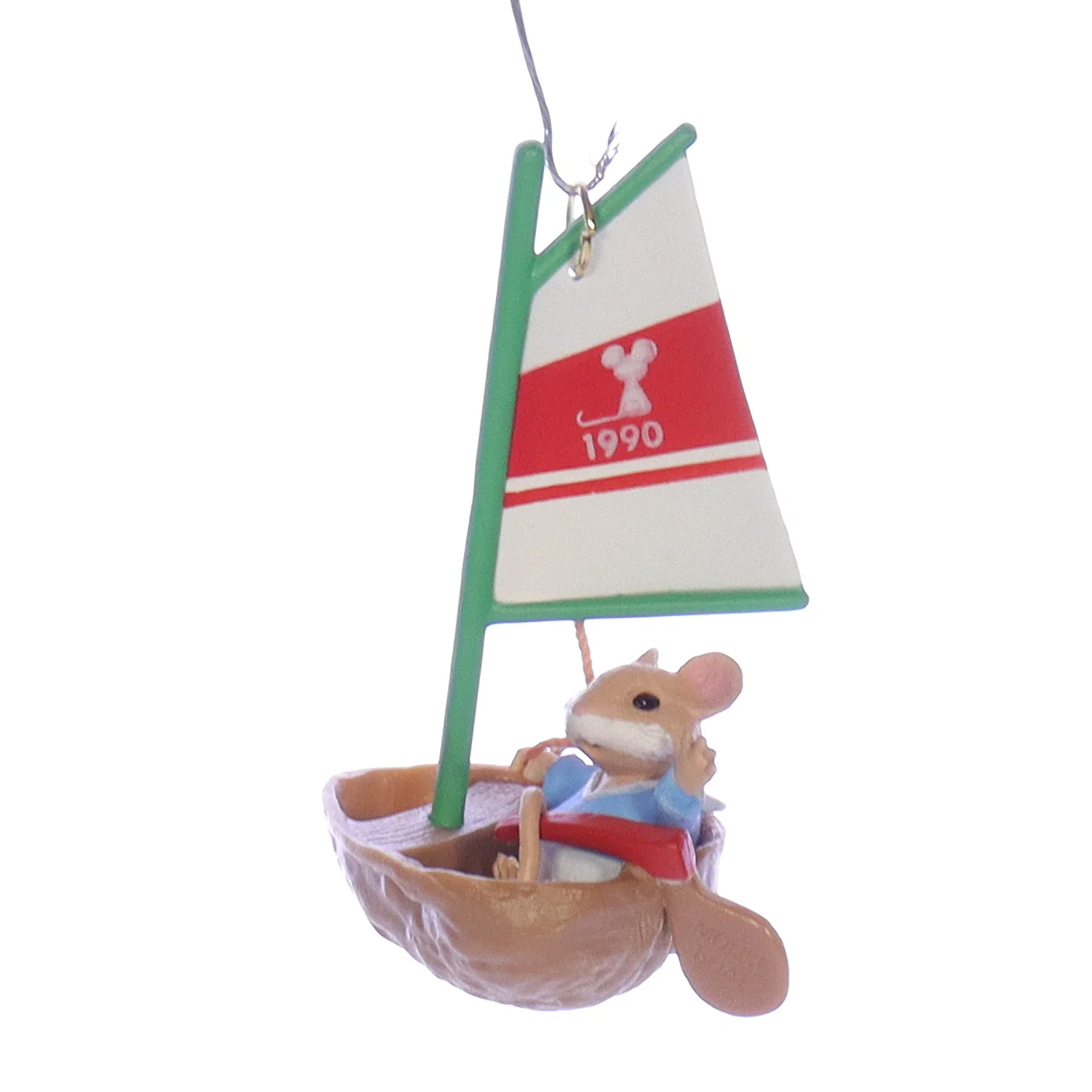 Hallmark Vintage Resin Christmas Ornament mouseboat Mouse Boat 1990 3.25" - Image 7