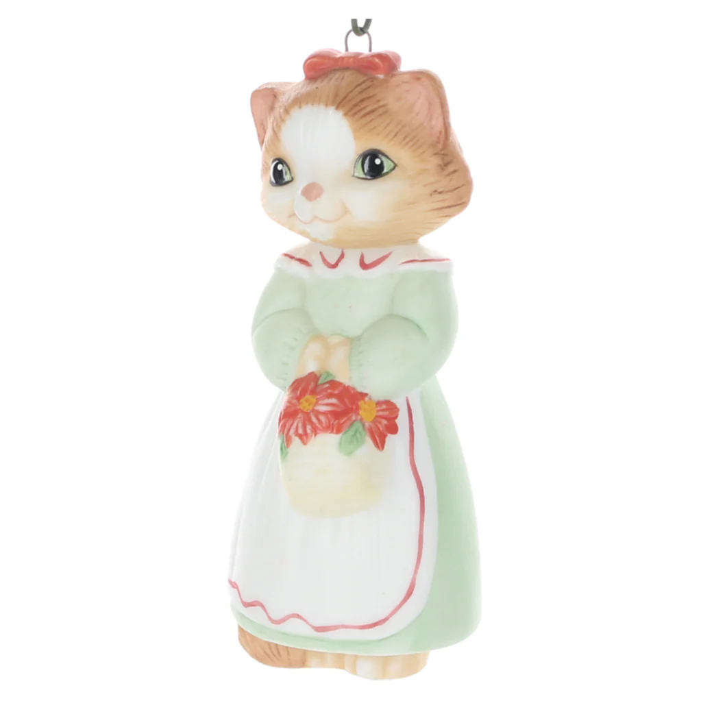 Hallmark Vintage  Resin Figurine Christmas Kitty QX544-5