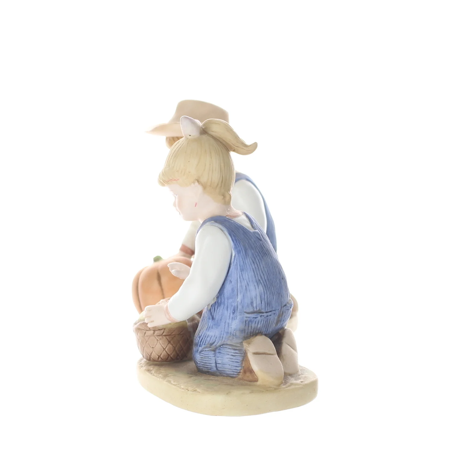 Homco Denim Days Vintage 1985 Porcelain Figurine Harvest Helpers 1518 - Image 3