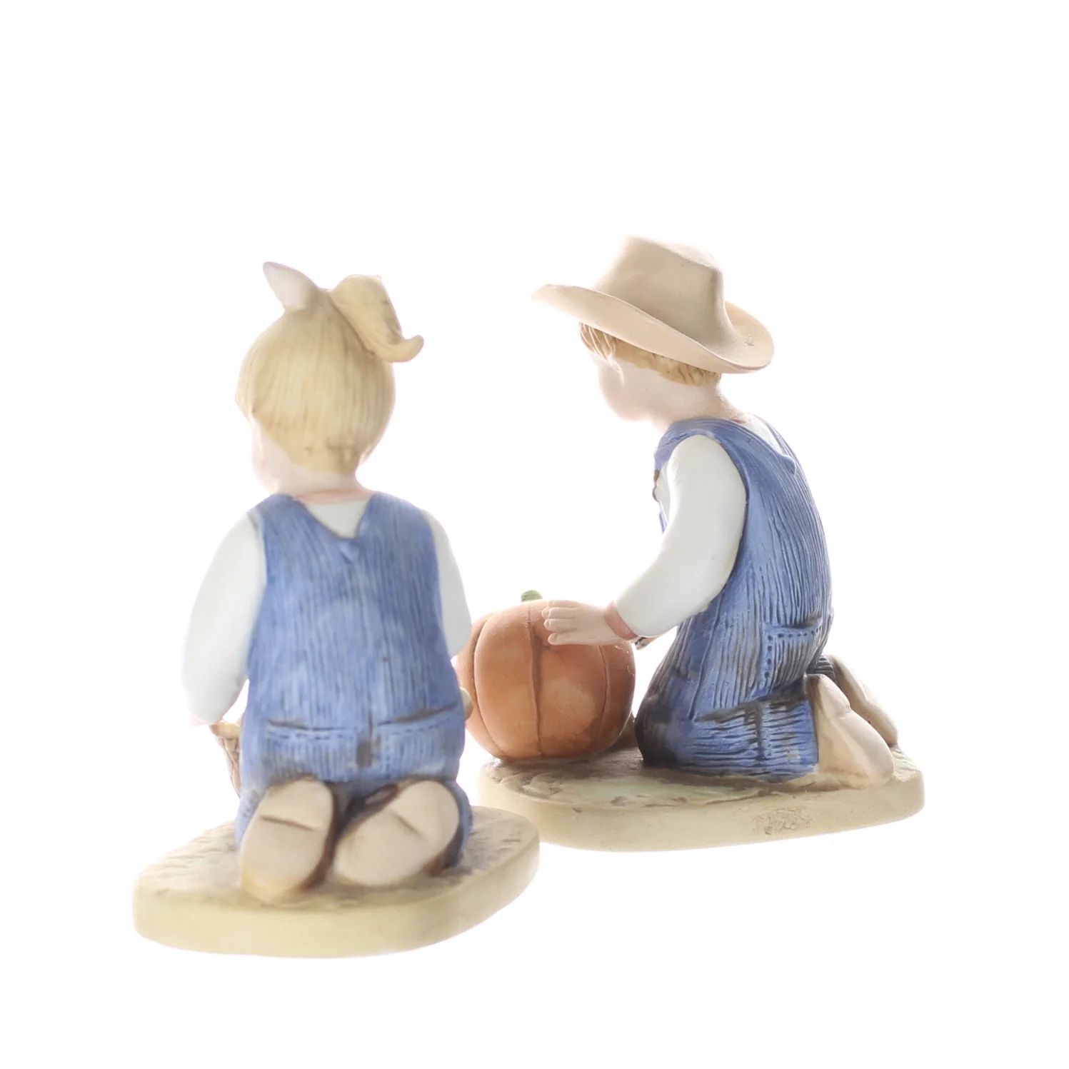 Homco Denim Days Vintage 1985 Porcelain Figurine Harvest Helpers 1518 - Image 4