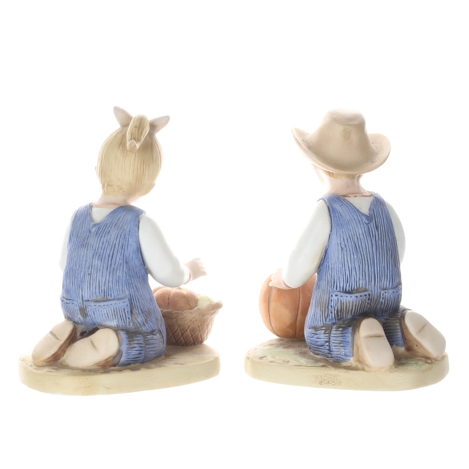 Homco Denim Days Vintage 1985 Porcelain Figurine Harvest Helpers 1518 - Image 5
