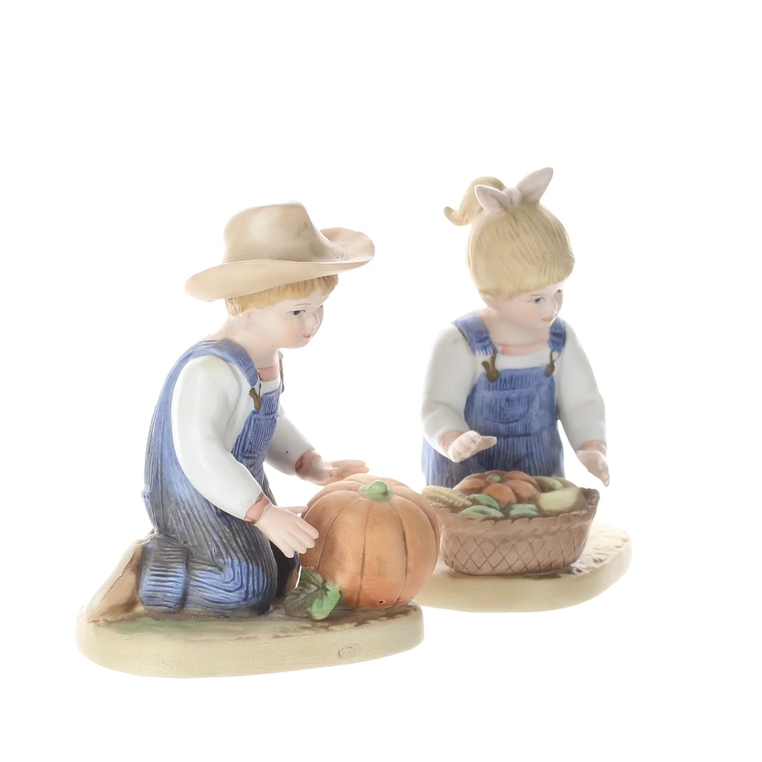 Homco Denim Days Vintage 1985 Porcelain Figurine Harvest Helpers 1518 - Image 8