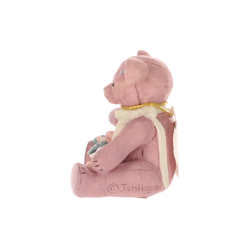 Jan Hagara Vintage  Porcelain Figurine Hannah's Rose Bear M11358 - Image 3