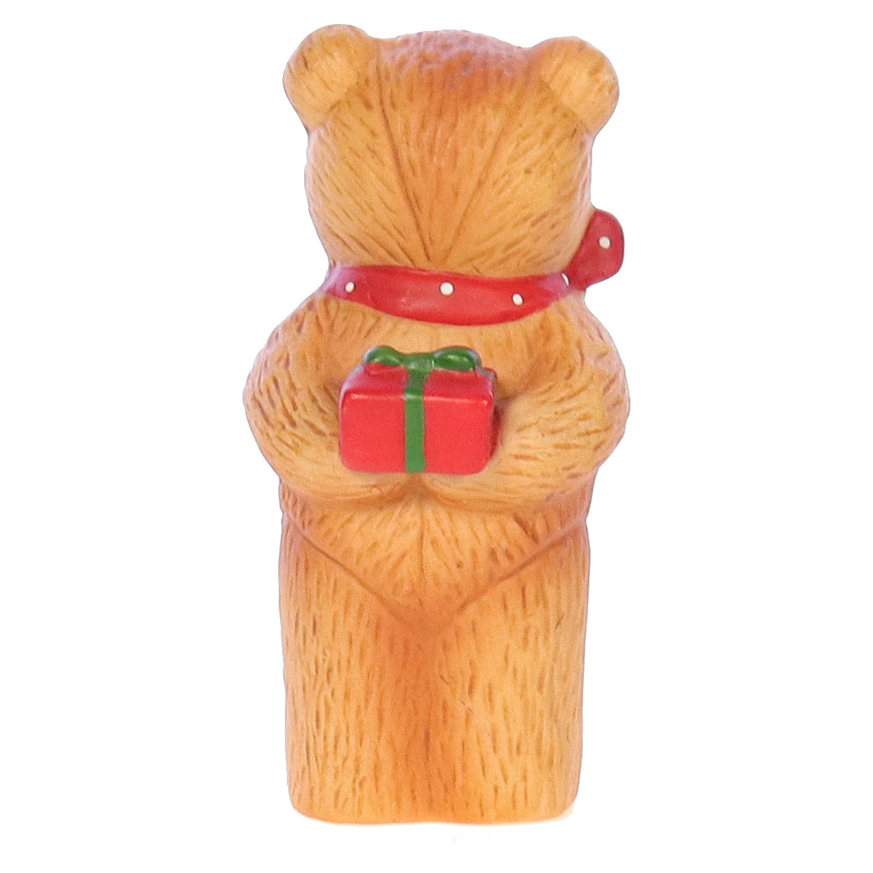 Lucy and Me Vintage 1980 Porcelain Figurine Bear with Christmas Present - Image 5