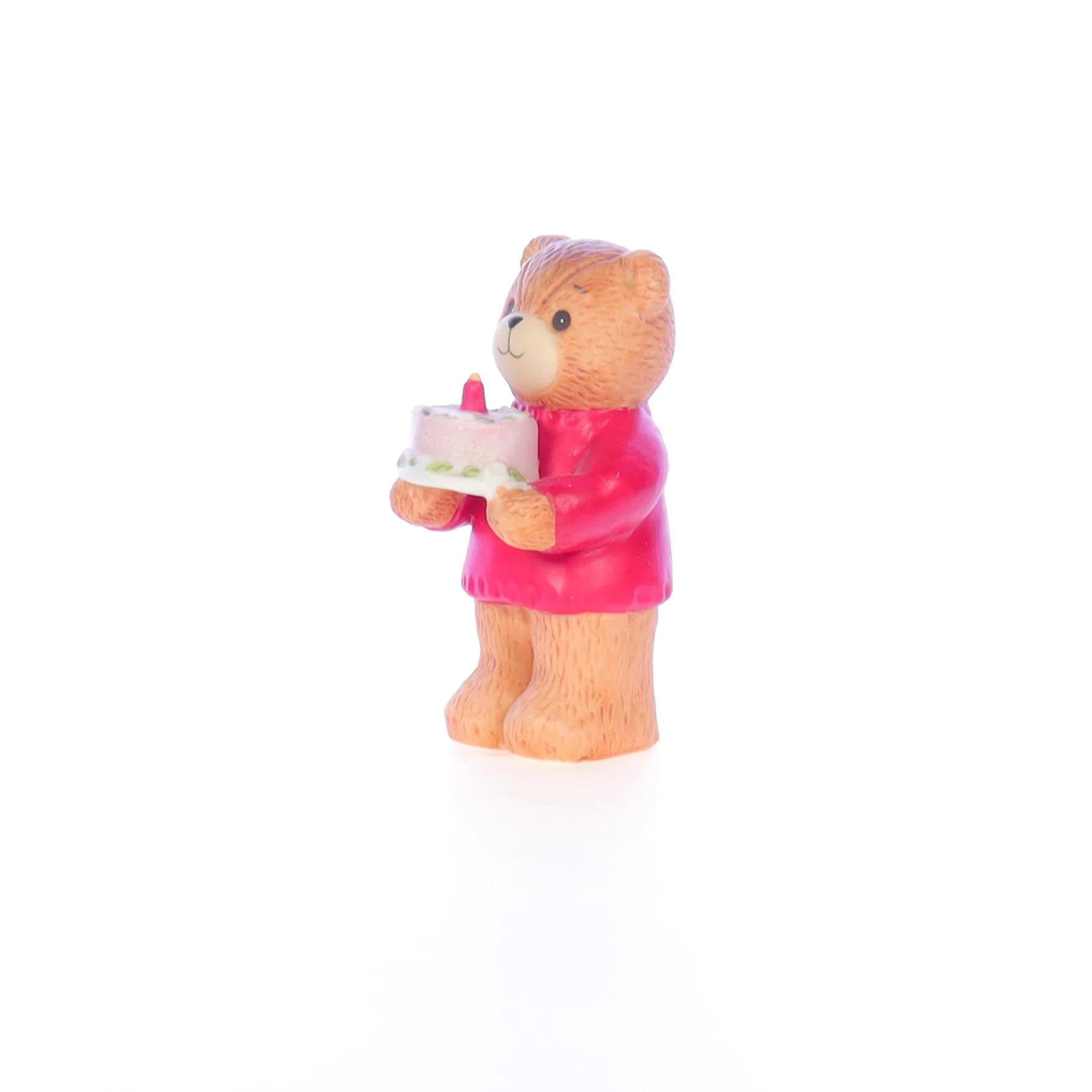 Lucy and Me Vintage 1983 Porcelain Figurine Bear Holding Birthday Cake Age 1 - Image 2