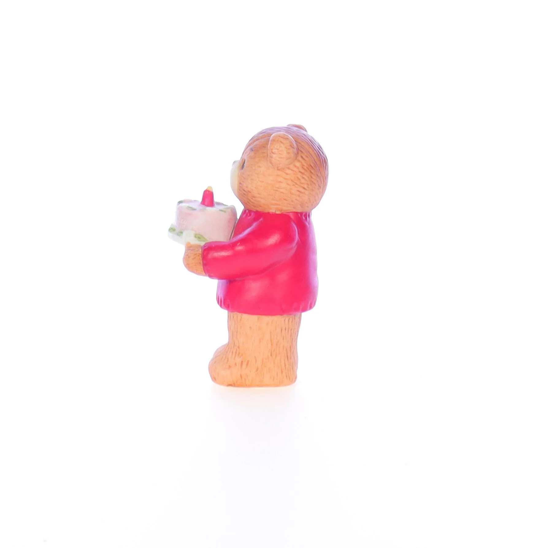 Lucy and Me Vintage 1983 Porcelain Figurine Bear Holding Birthday Cake Age 1 - Image 3