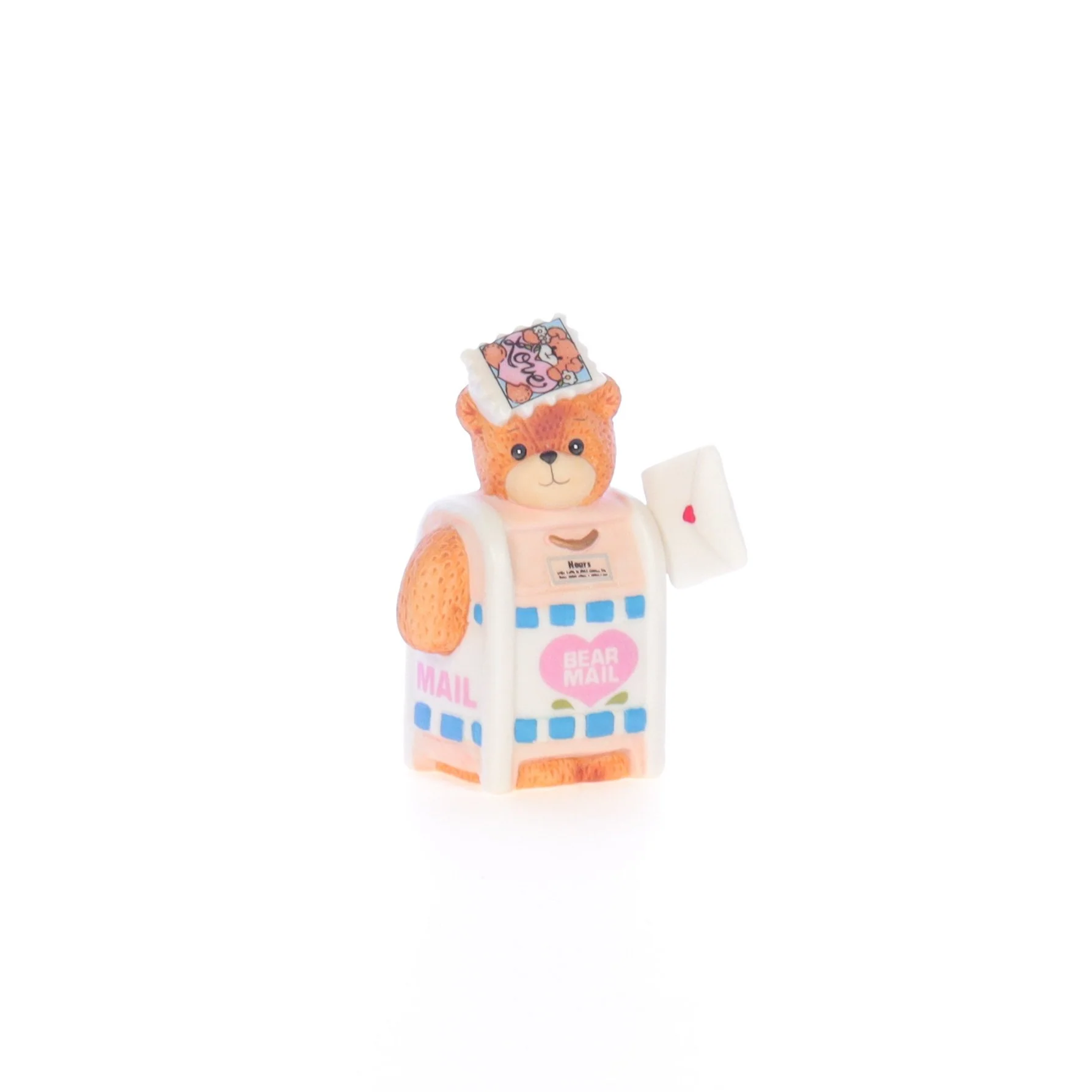 Lucy and Me Vintage  Porcelain Figurine Bear Mail Box with Love Letter