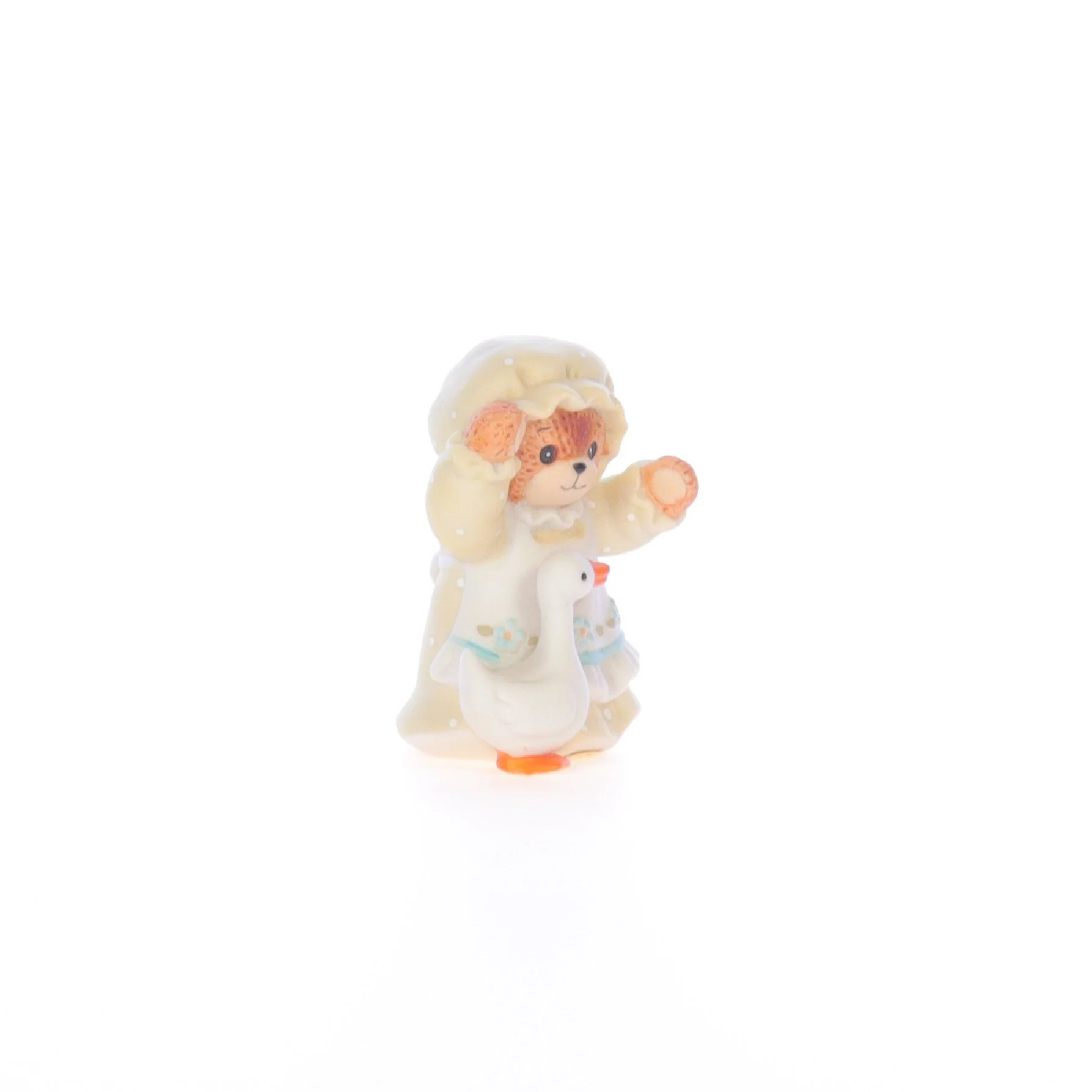 Lucy and Me Vintage 1986 Porcelain Figurine Bear with Bonnet and Goose - Image 8