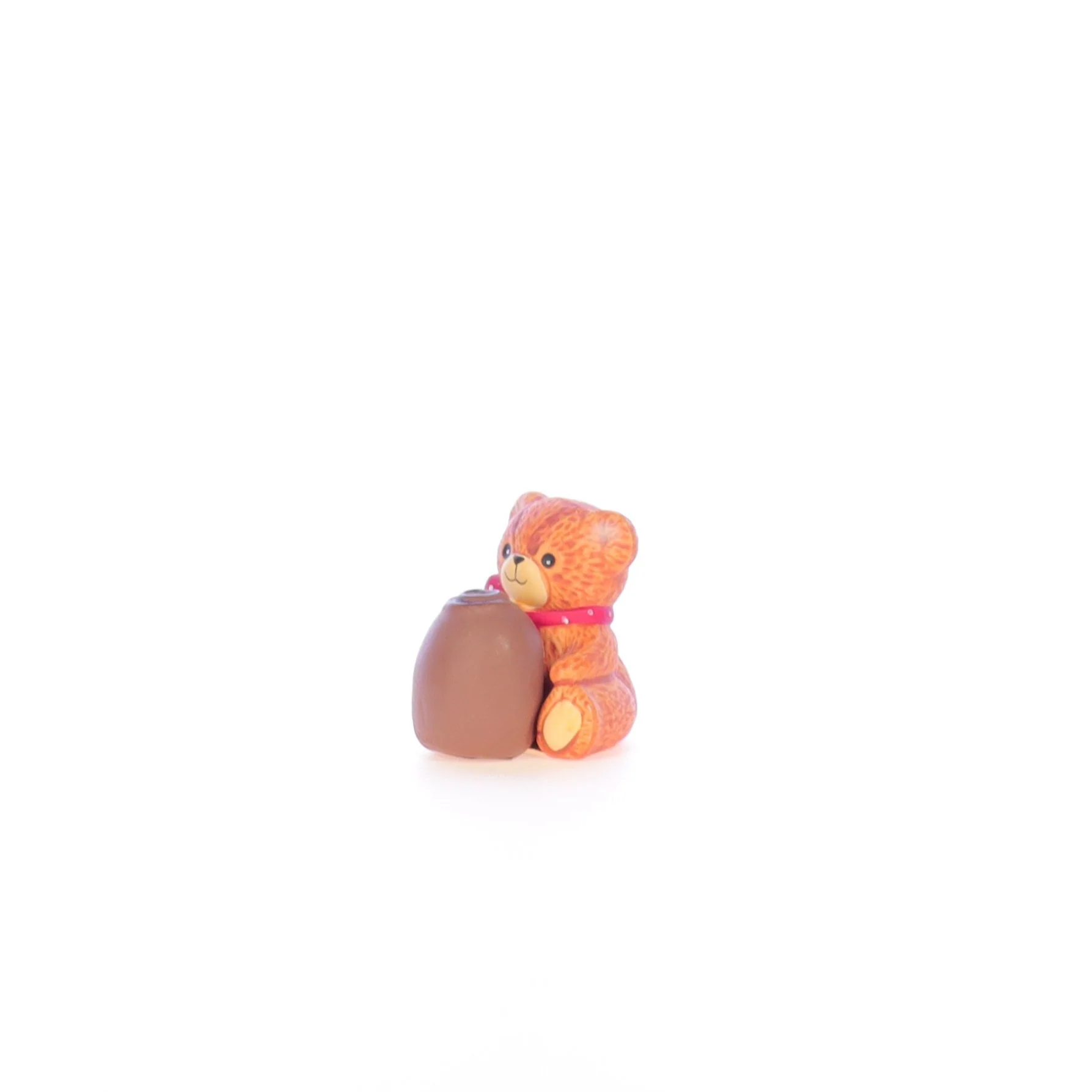 Lucy and Me Vintage 1986 Porcelain Figurine Bear with Chocolate Cherry Cake - Image 2