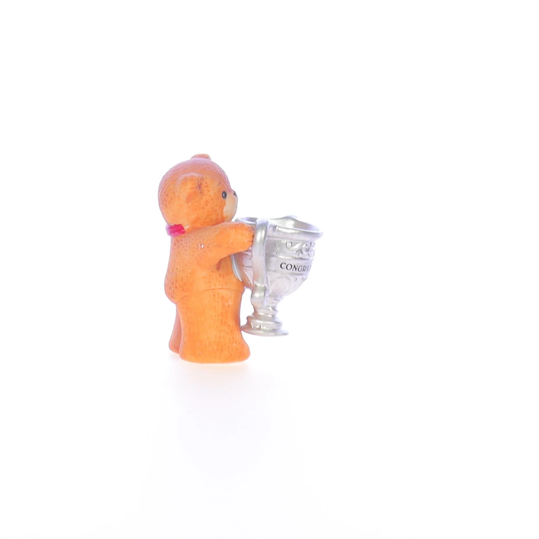 Lucy and Me Vintage 1985 Porcelain Figurine Bear with Congraulations Trophy Cup - Image 7
