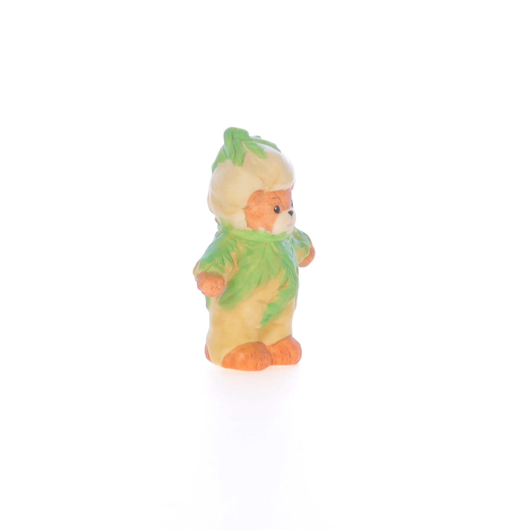 Lucy and Me Vintage 1969 Porcelain Figurine Bear with Green Flower Costume - Image 8