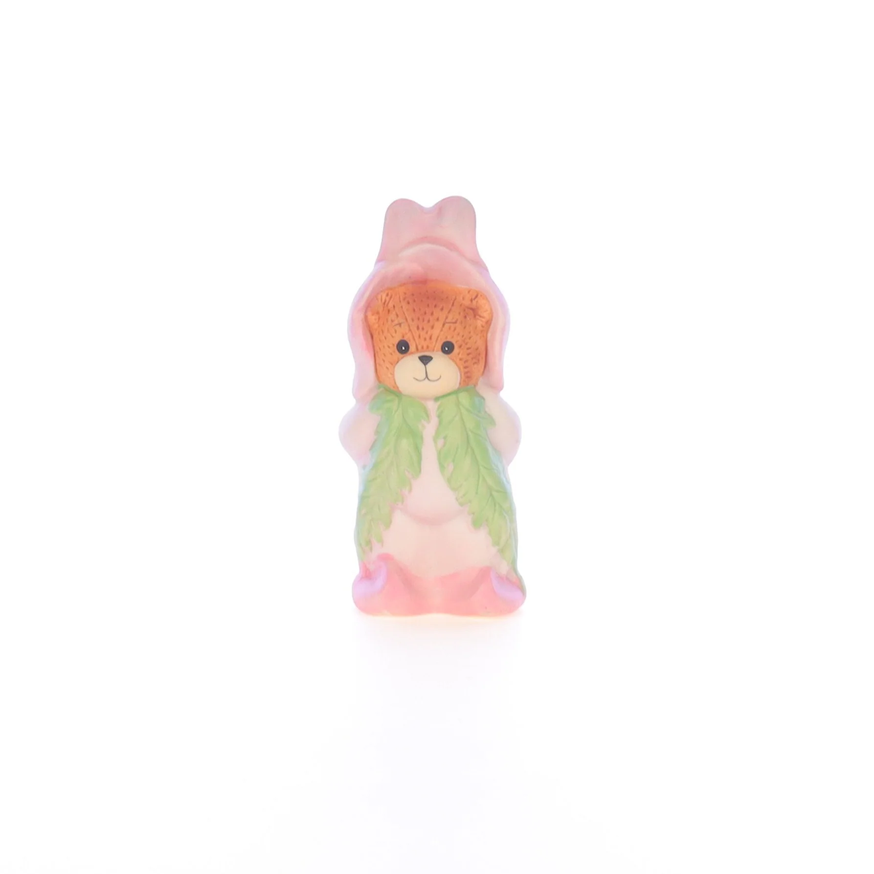 Lucy and Me Vintage 1969 Porcelain Figurine Bear with Pink Flower Costume