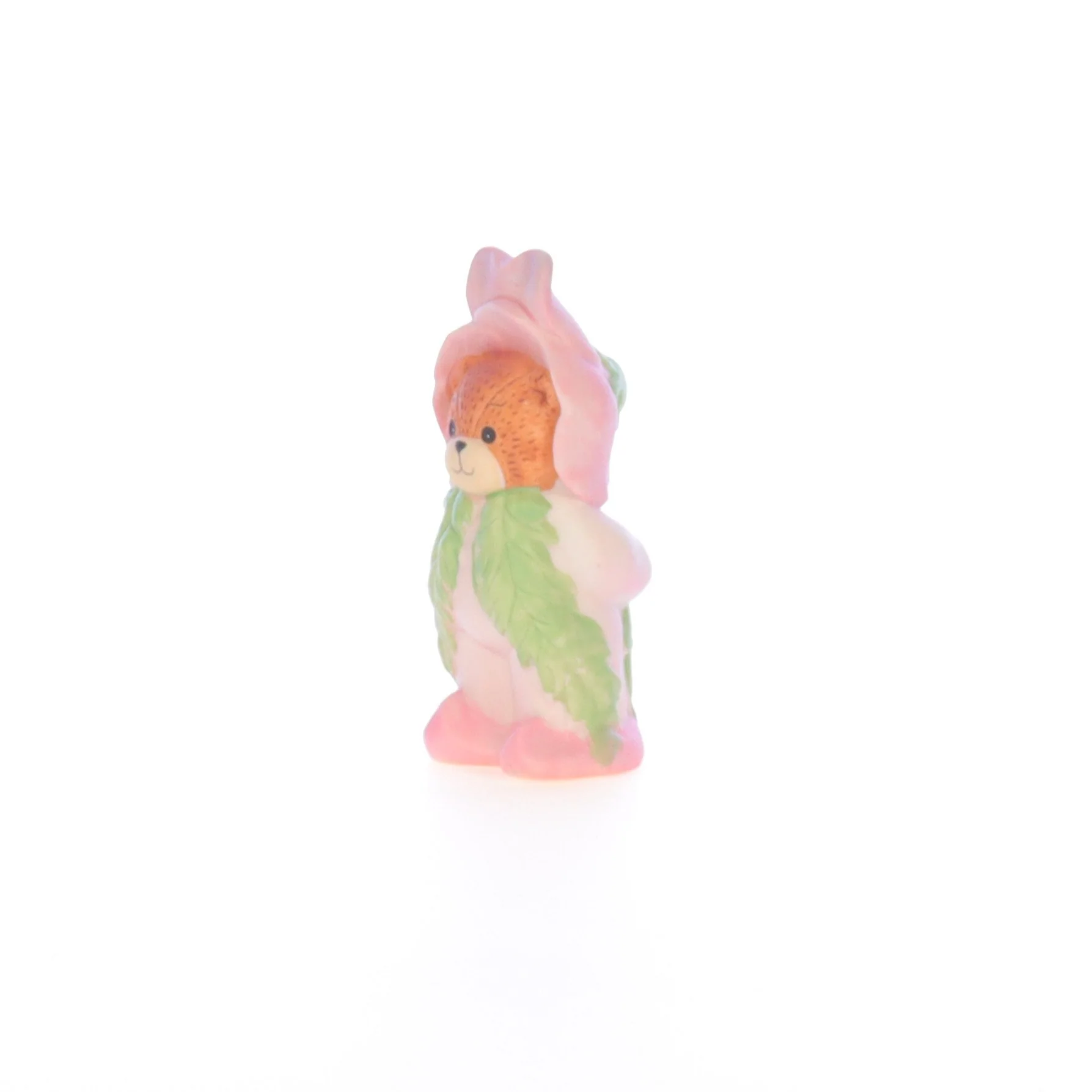 Lucy and Me Vintage 1969 Porcelain Figurine Bear with Pink Flower Costume - Image 2