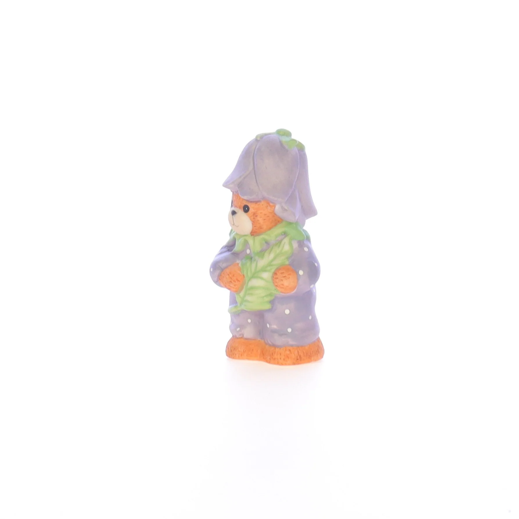 Lucy and Me Vintage 1969 Porcelain Figurine Bear with Purple Flower Costume - Image 2
