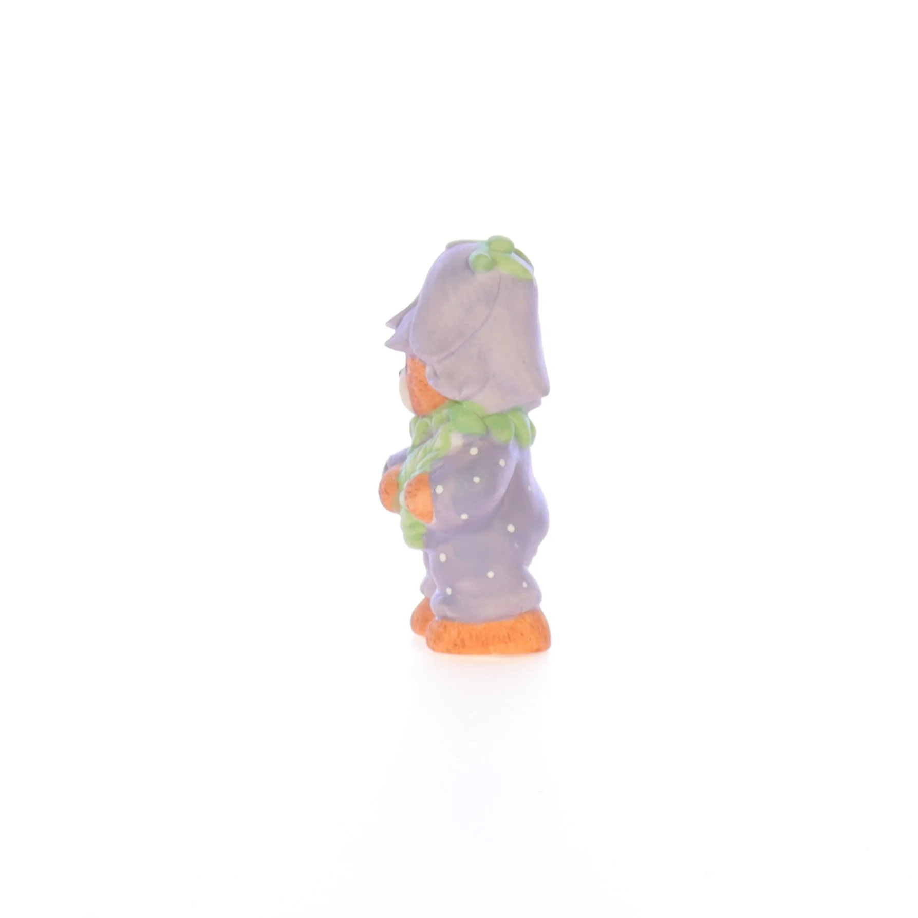 Lucy and Me Vintage 1969 Porcelain Figurine Bear with Purple Flower Costume - Image 3