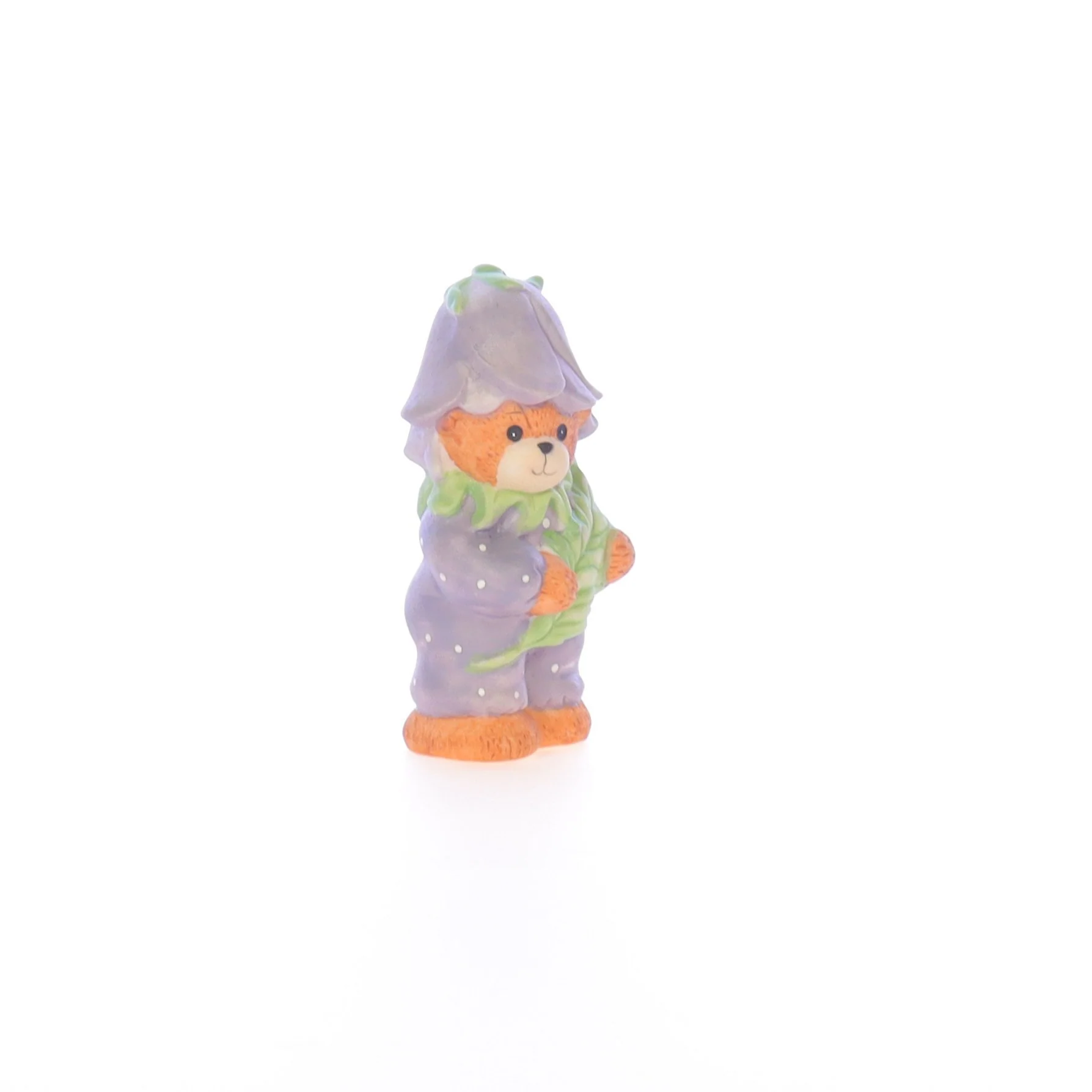 Lucy and Me Vintage 1969 Porcelain Figurine Bear with Purple Flower Costume - Image 8