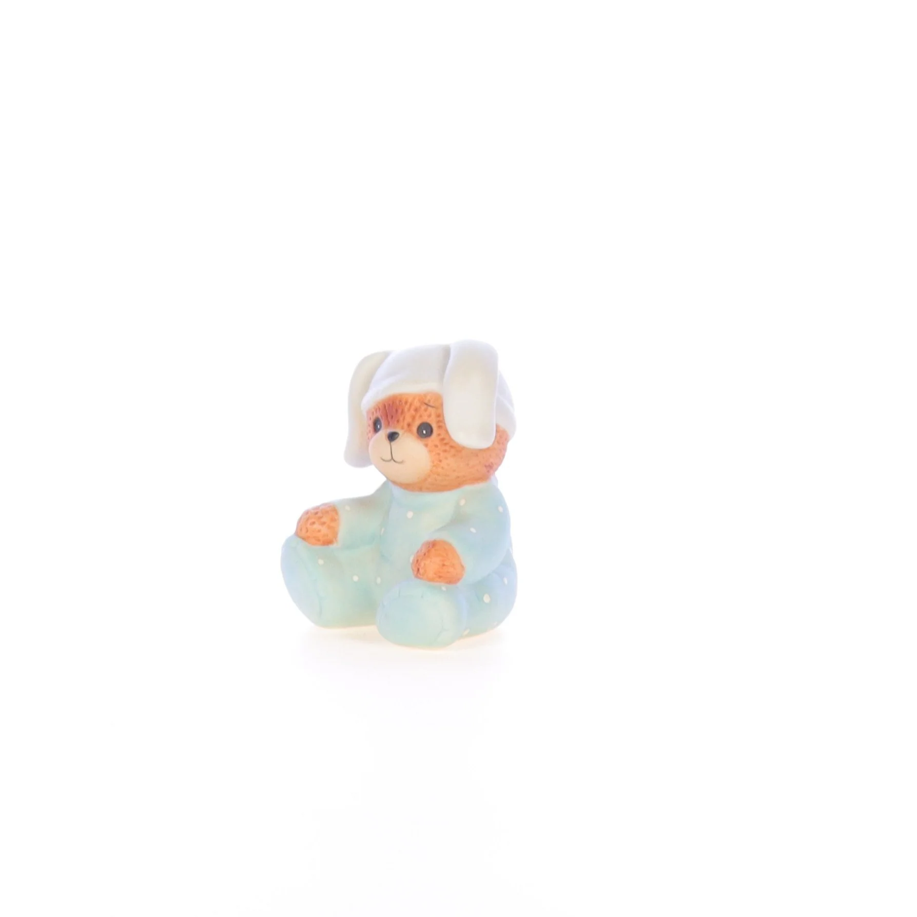 Lucy and Me Vintage 1986 Porcelain Figurine Bear with Rabbit Night Cap - Image 2
