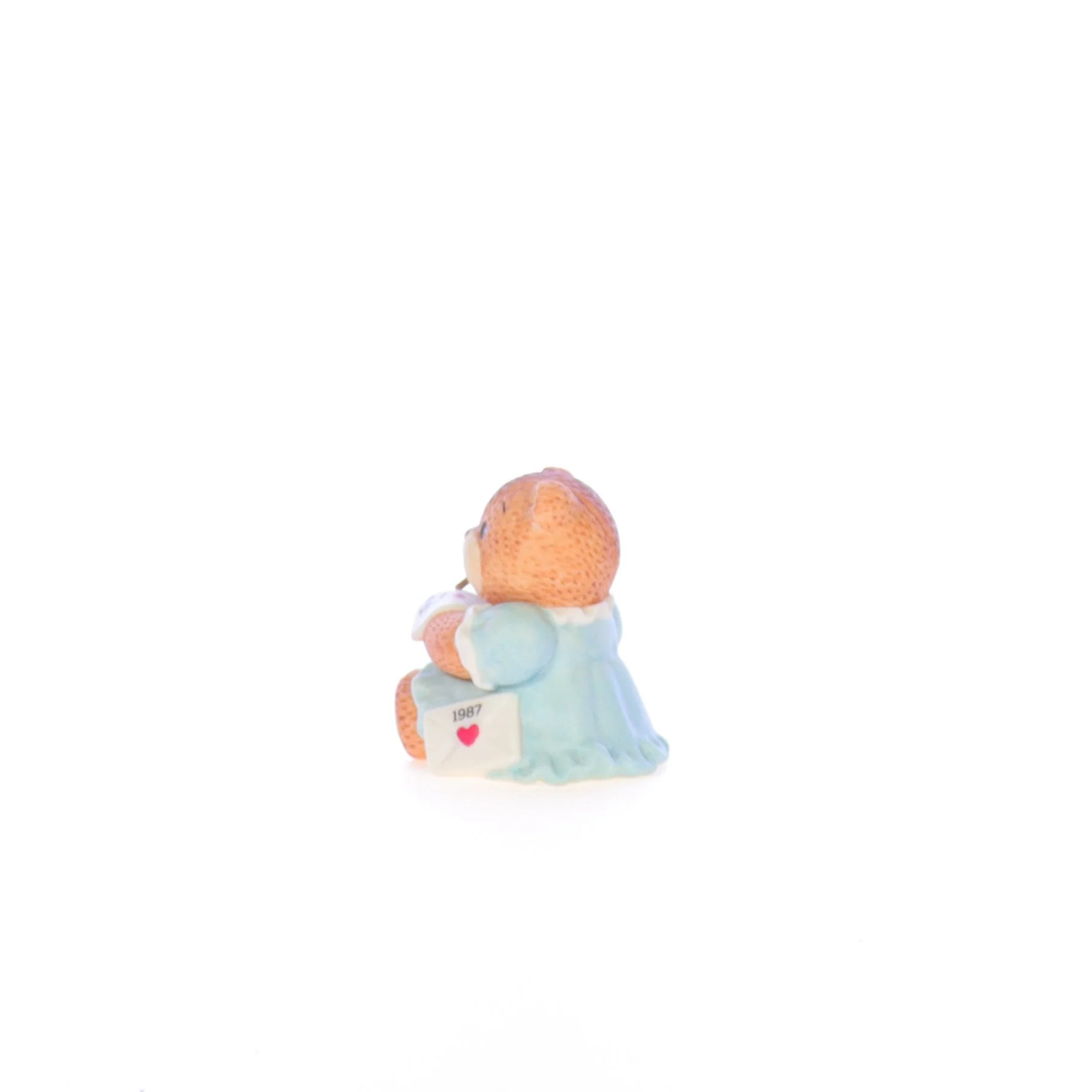 Lucy and Me Vintage 1986 Porcelain Figurine Bear Writing Valentine - Image 3