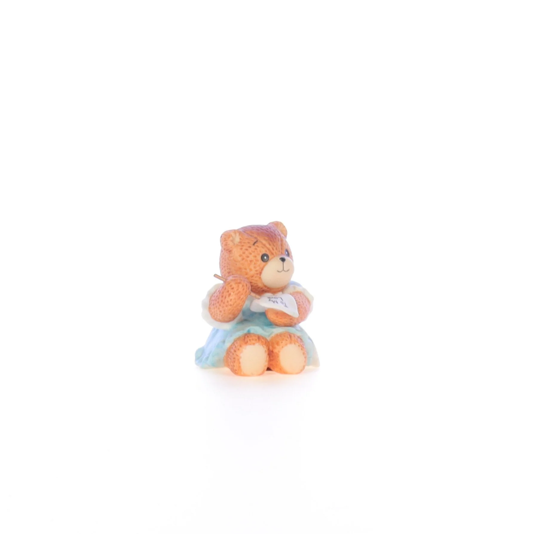 Lucy and Me Vintage 1986 Porcelain Figurine Bear Writing Valentine - Image 8
