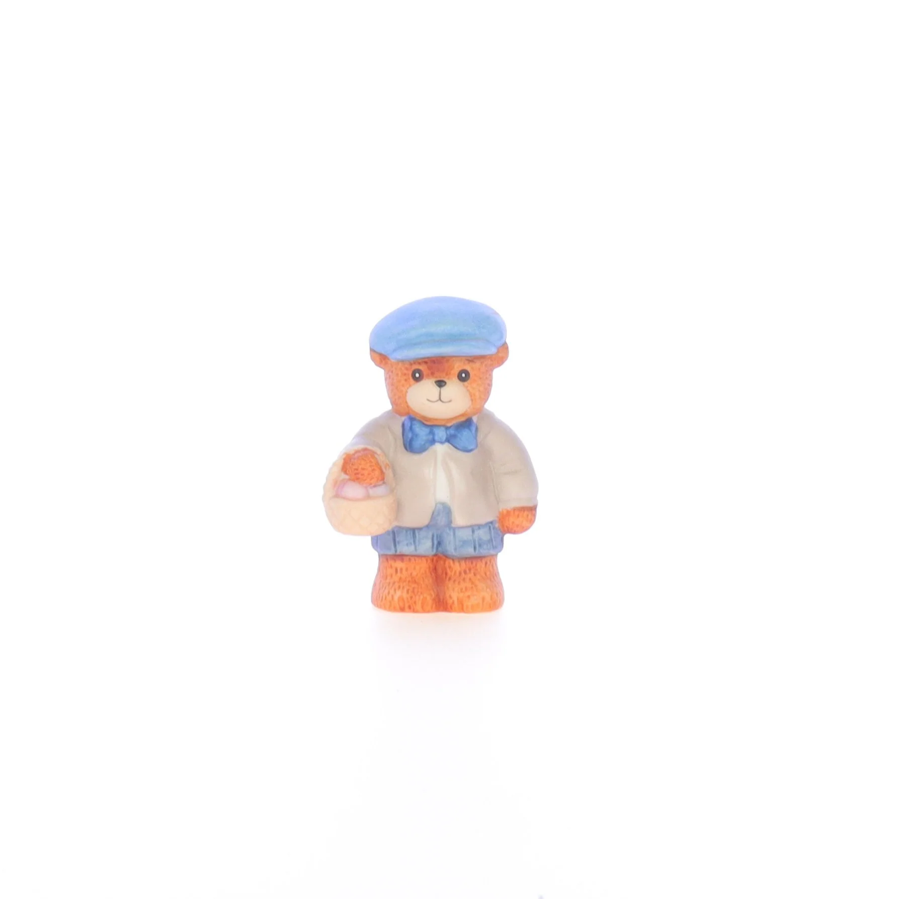 Lucy and Me Vintage 1986 Porcelain Figurine Boy Bear with Easter Egg Basket