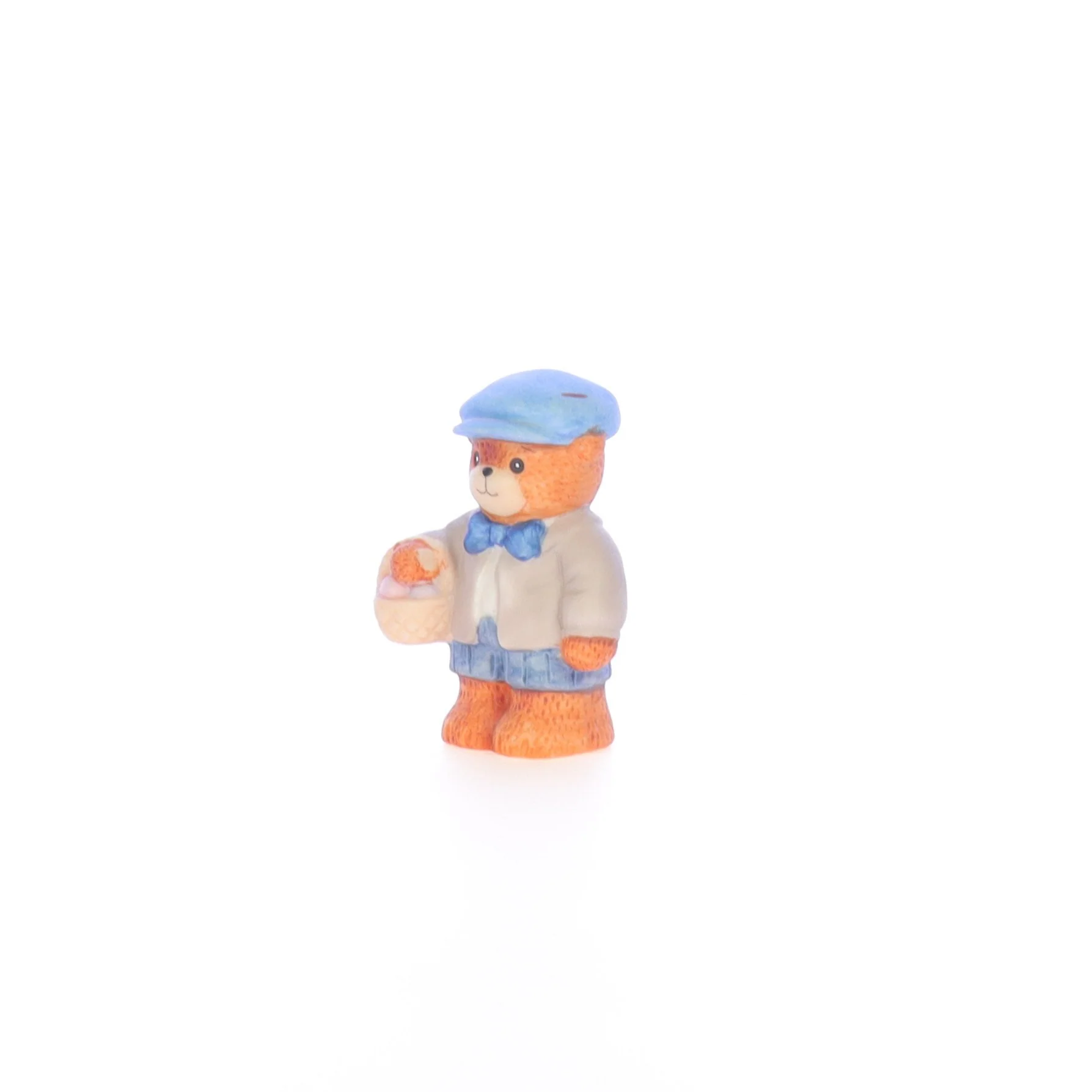 Lucy and Me Vintage 1986 Porcelain Figurine Boy Bear with Easter Egg Basket - Image 2