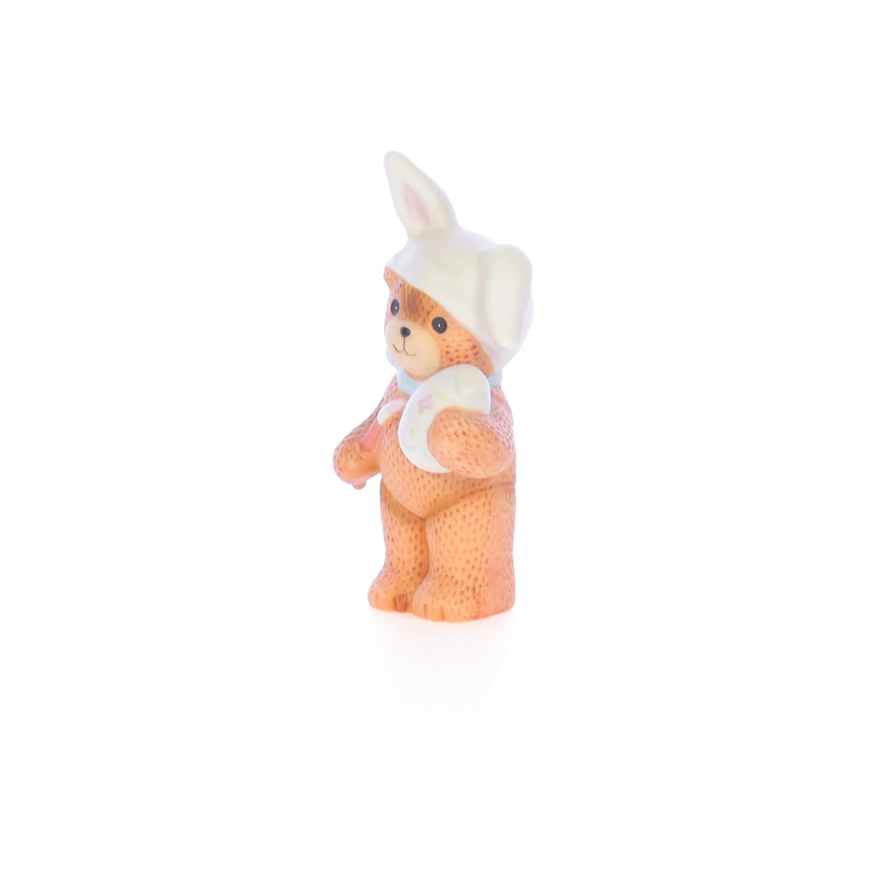 Lucy and Me Vintage 1982 Porcelain Figurine Bunny Bear Painting Easter Egg - Image 2
