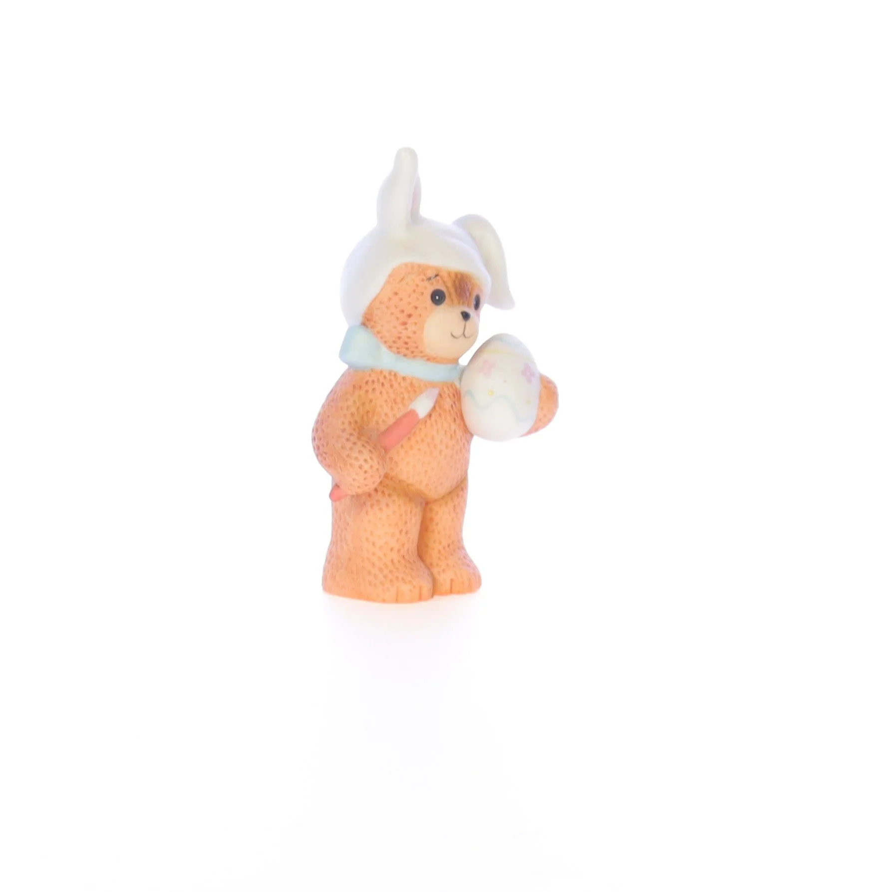 Lucy and Me Vintage 1982 Porcelain Figurine Bunny Bear Painting Easter Egg - Image 8