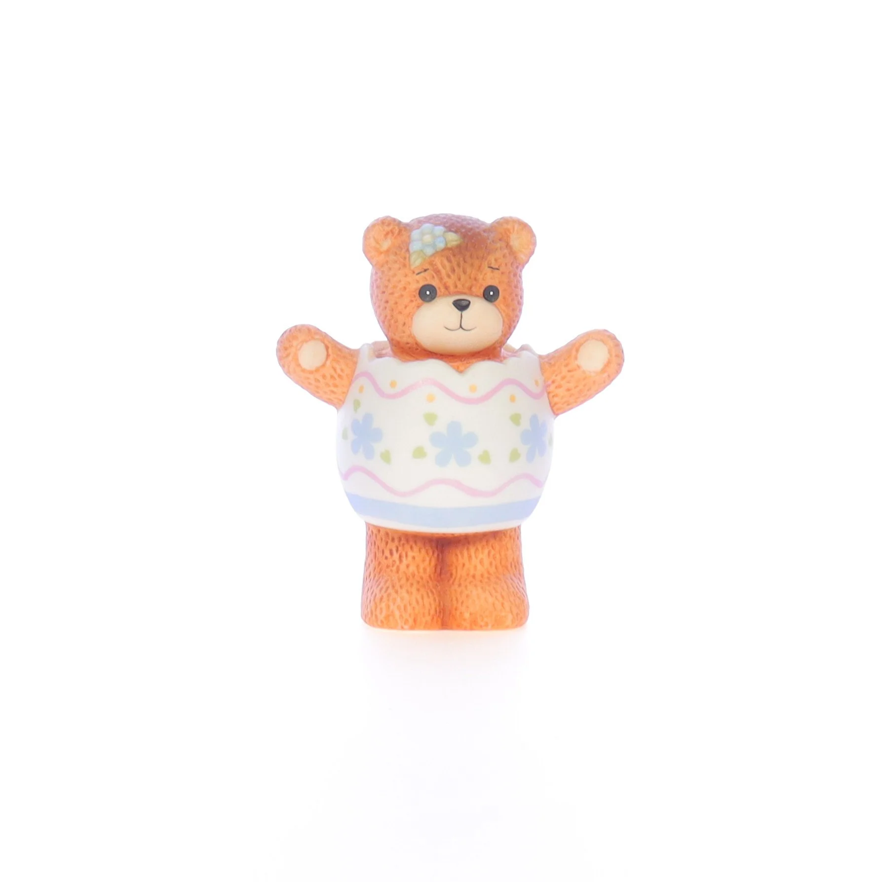 Lucy and Me Vintage 1985 Porcelain Figurine Girl Bear with Easter Egg Costume