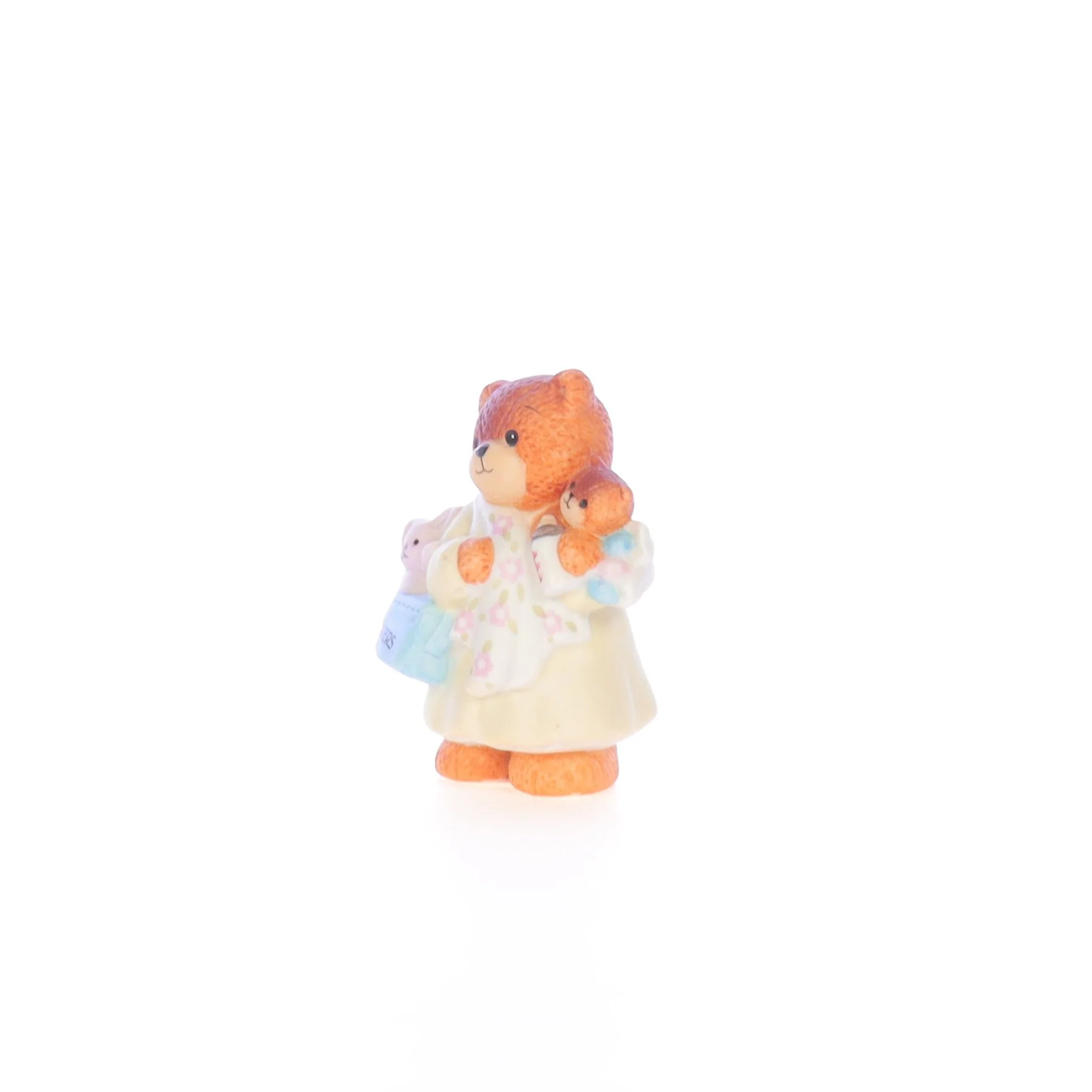 Lucy and Me Vintage Porcelain Figurine Mama Bear with Diaper Bag and Baby - Image 2
