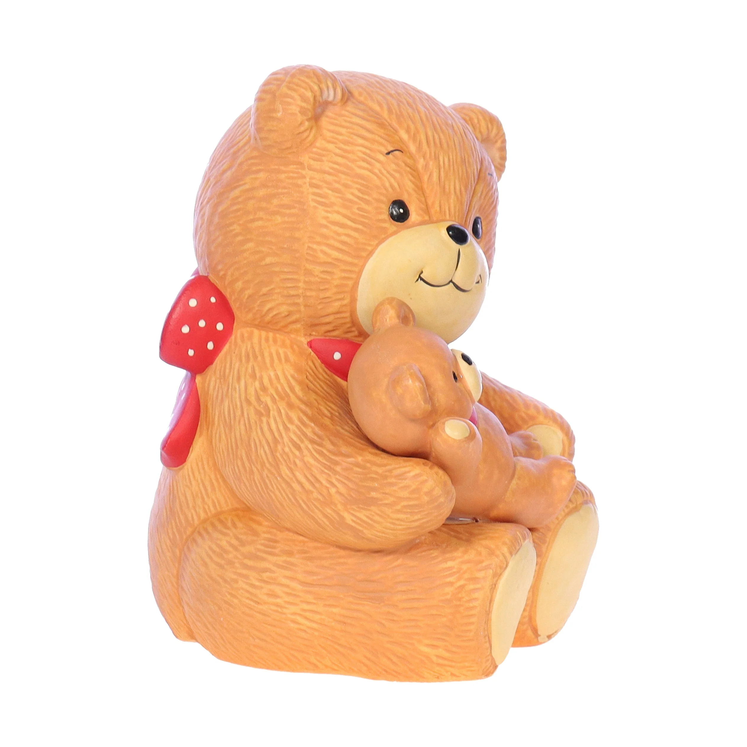 Lucy and Me Vintage 1984 Porcelain Figurine Mommy Bear with Baby Coin Bank - Image 8