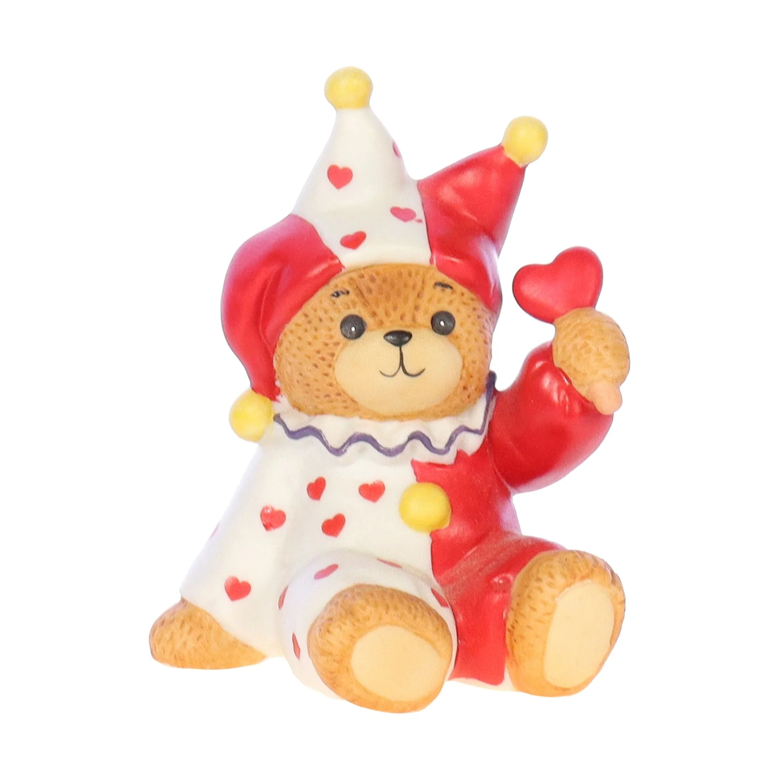 Lucy and Me Vintage 1984 Porcelain Figurine Valentine's Jester Bear