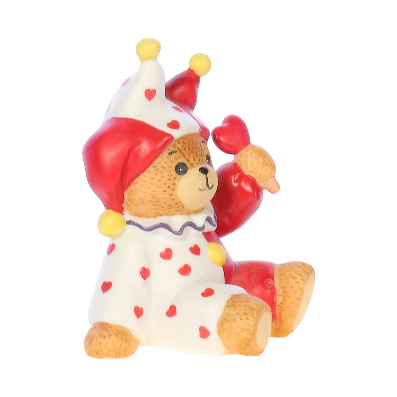 Lucy and Me Vintage 1984 Porcelain Figurine Valentine's Jester Bear - Image 8