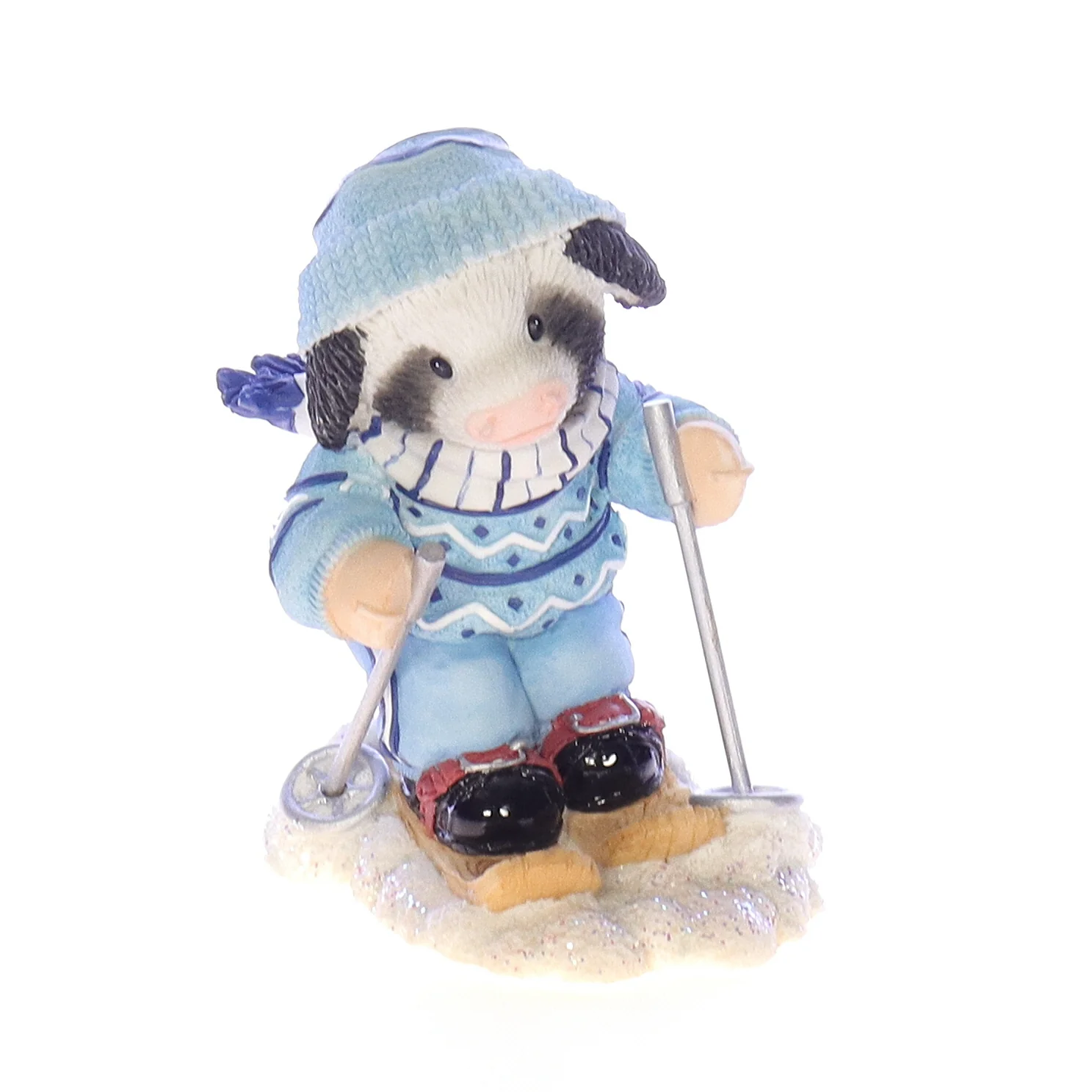 Marys Moo Moos Vintage Resin Christmas Figurine 101072 Barn To Ski 2000 3"