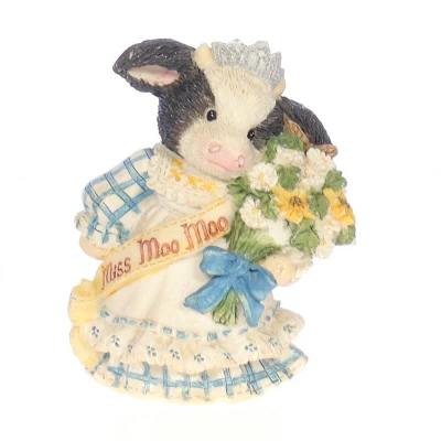 Marys Moo Moos Vintage Resin Spring Figurine 125652 Bovine Beauty 1994 3"