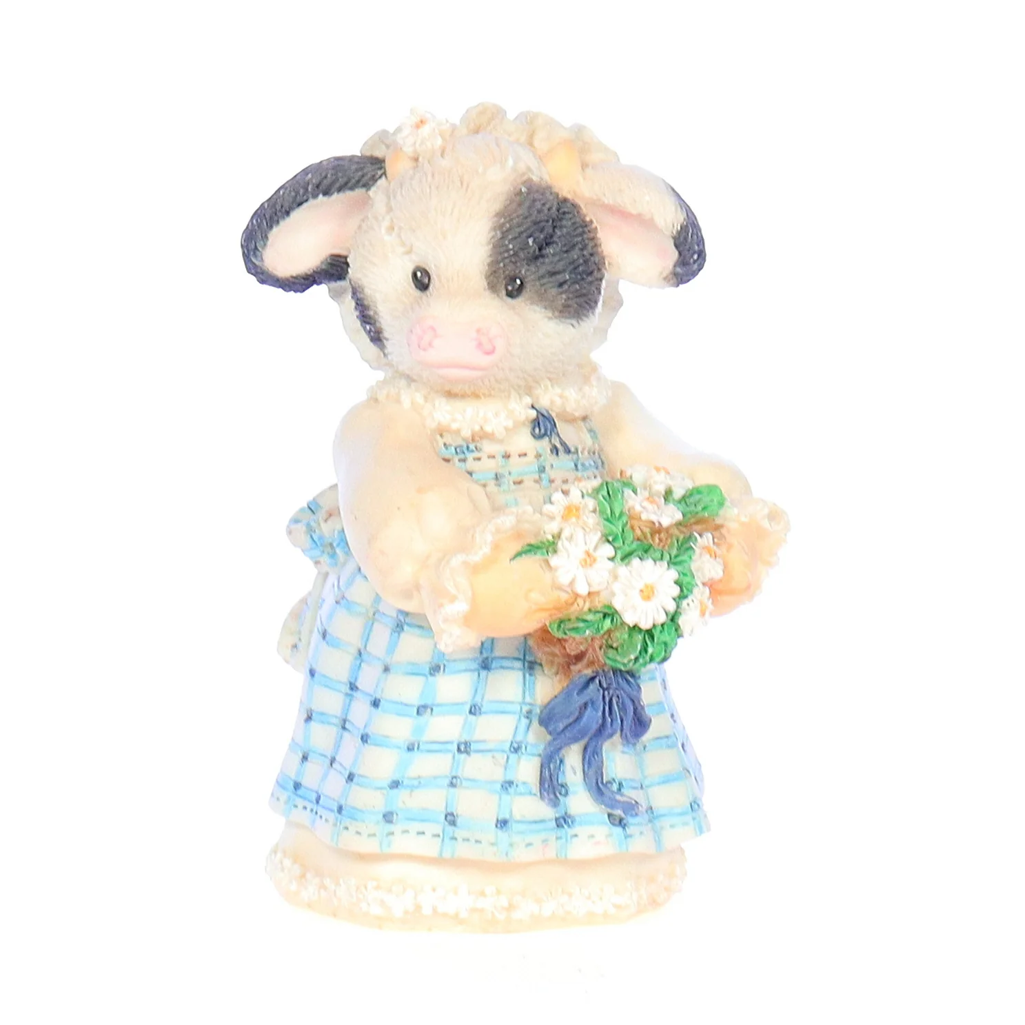 Marys Moo Moos Vintage Resin Spring Figurine 167517 Milk Maid 1995 3"