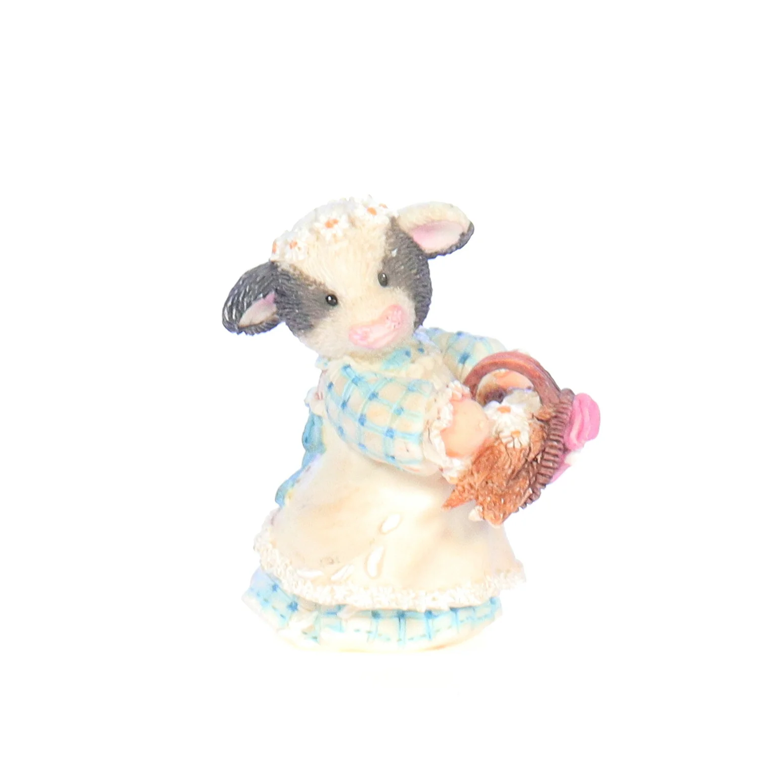 Marys Moo Moos Vintage Resin Wedding Figurine 167541 Flour Girl 1995 2.5"