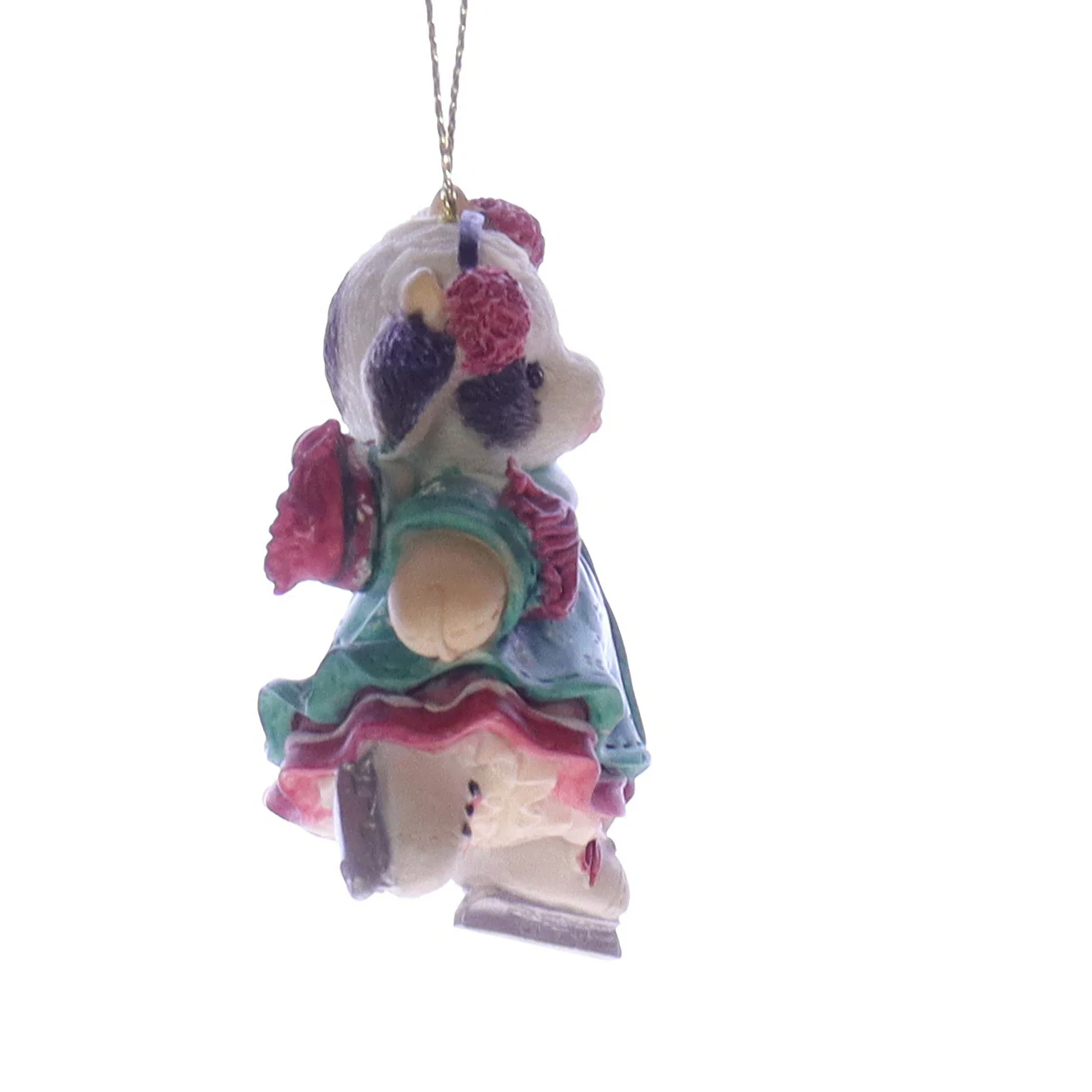Marys Moo Moos Vintage Resin Christmas Ornament 185523L Ice Skater 1996 2.75" - Image 7