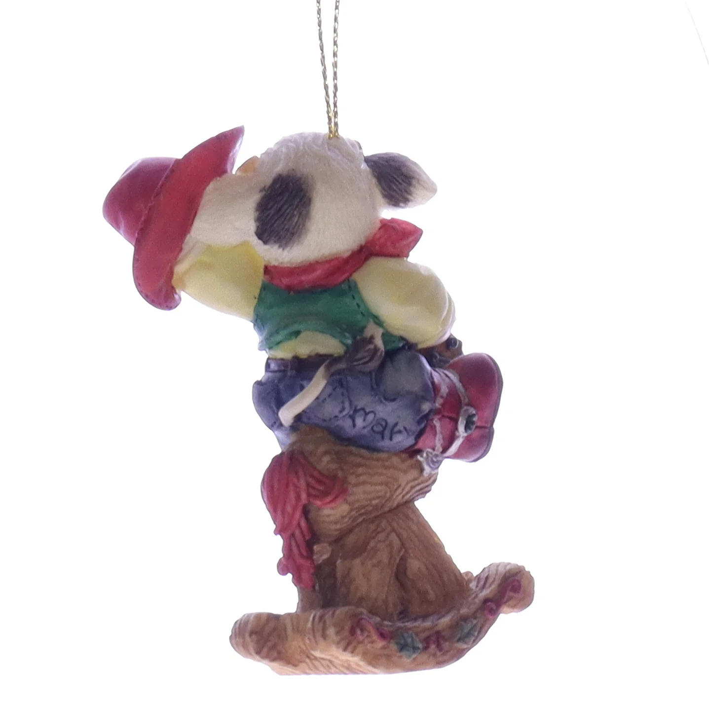 Marys Moo Moos Vintage Resin Christmas Ornament 185531L Cowboy Rocking Horse 3" - Image 5