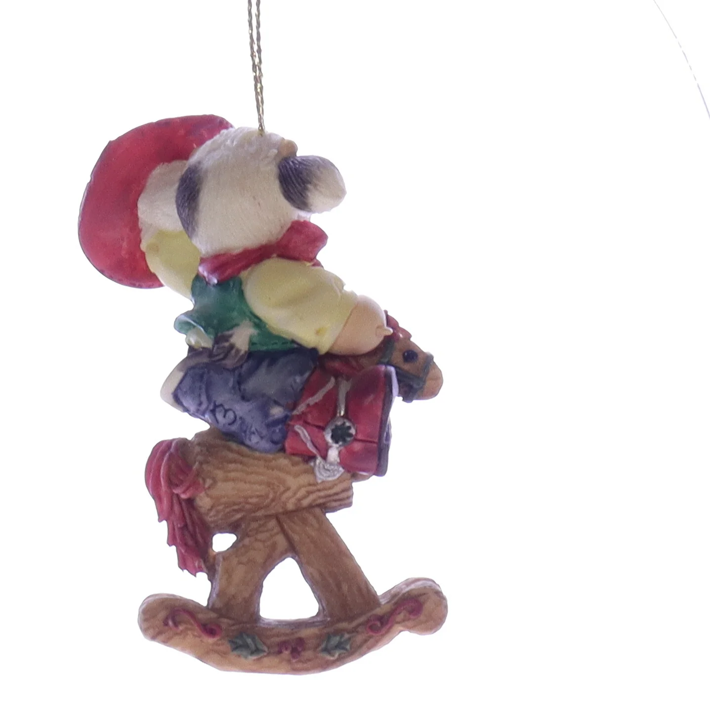 Marys Moo Moos Vintage Resin Christmas Ornament 185531L Cowboy Rocking Horse 3" - Image 6