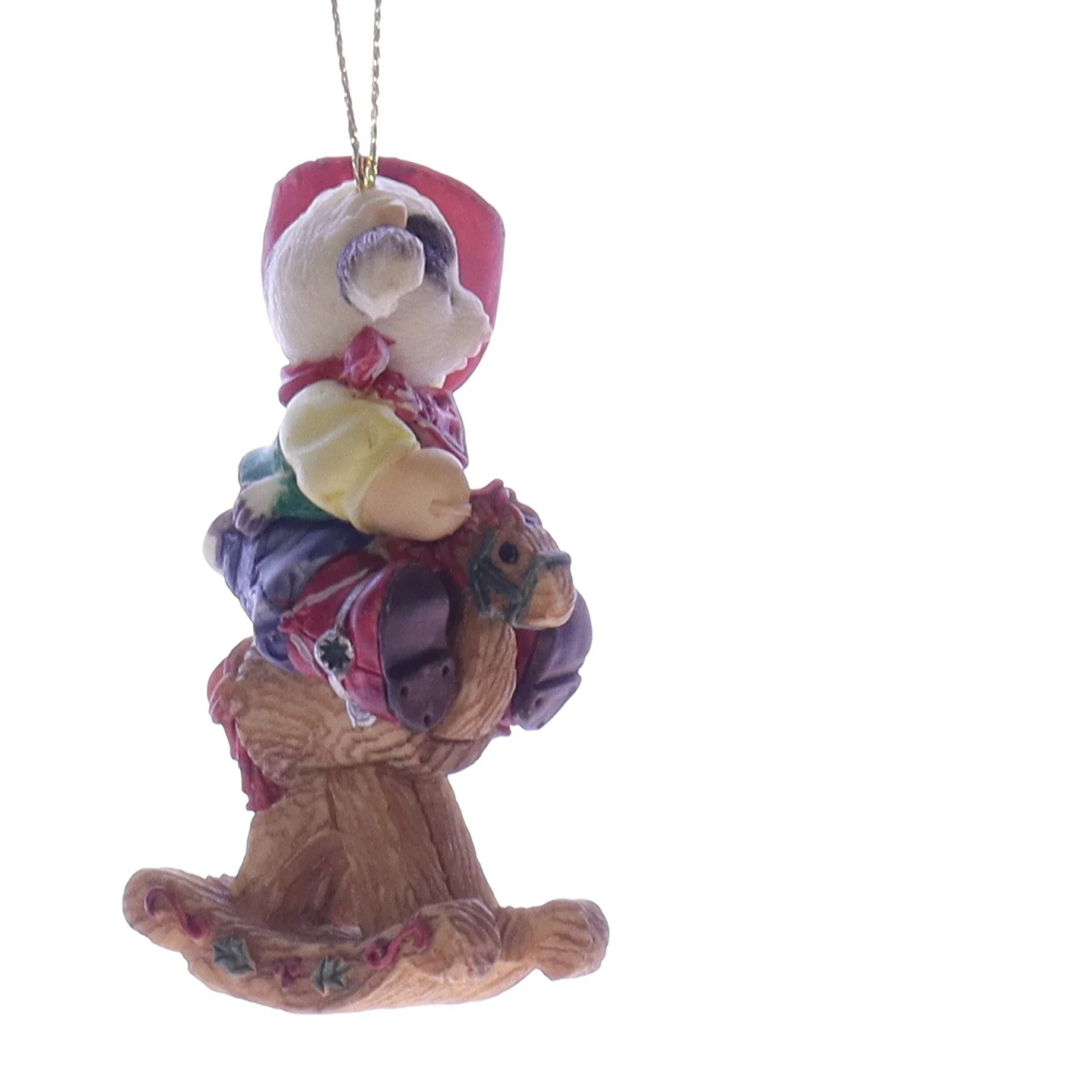 Marys Moo Moos Vintage Resin Christmas Ornament 185531L Cowboy Rocking Horse 3" - Image 7