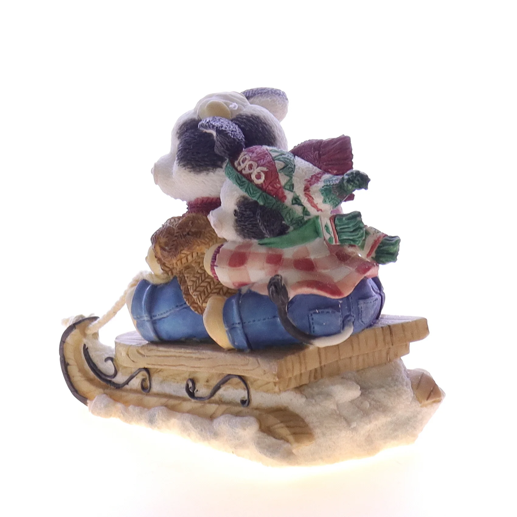 Marys Moo Moos Vintage Resin Christmas Figurine 189669 Wheee Are Moovin'! 1996 3" - Image 2