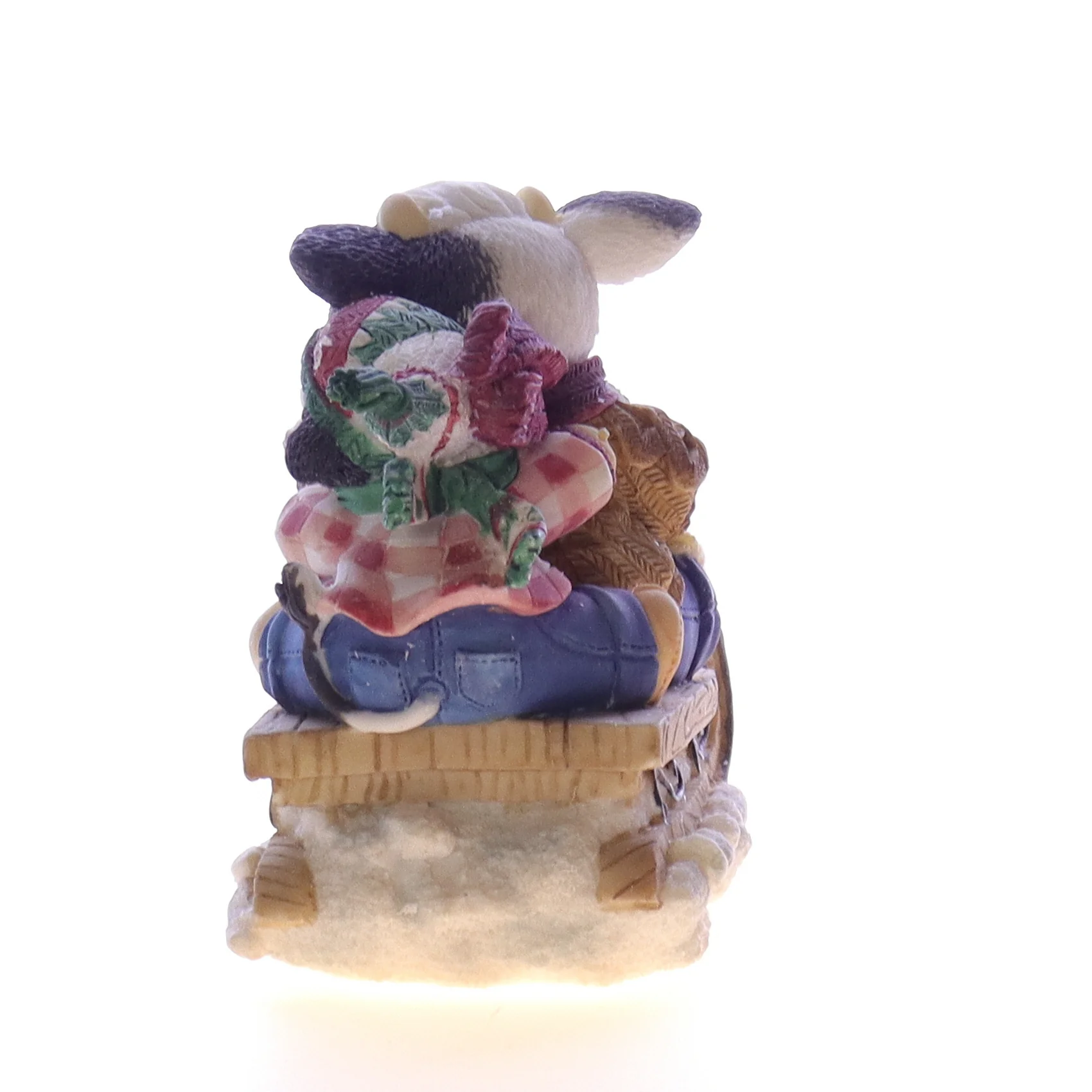 Marys Moo Moos Vintage Resin Christmas Figurine 189669 Wheee Are Moovin'! 1996 3" - Image 3