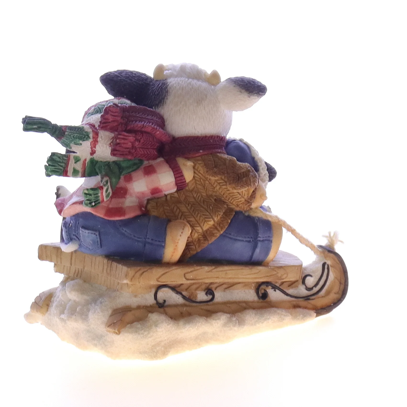 Marys Moo Moos Vintage Resin Christmas Figurine 189669 Wheee Are Moovin'! 1996 3" - Image 4