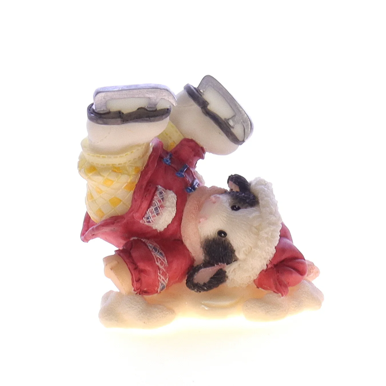 Marys Moo Moos Vintage Resin Christmas Figurine 372765 Falling For Moo 1998 2.25"