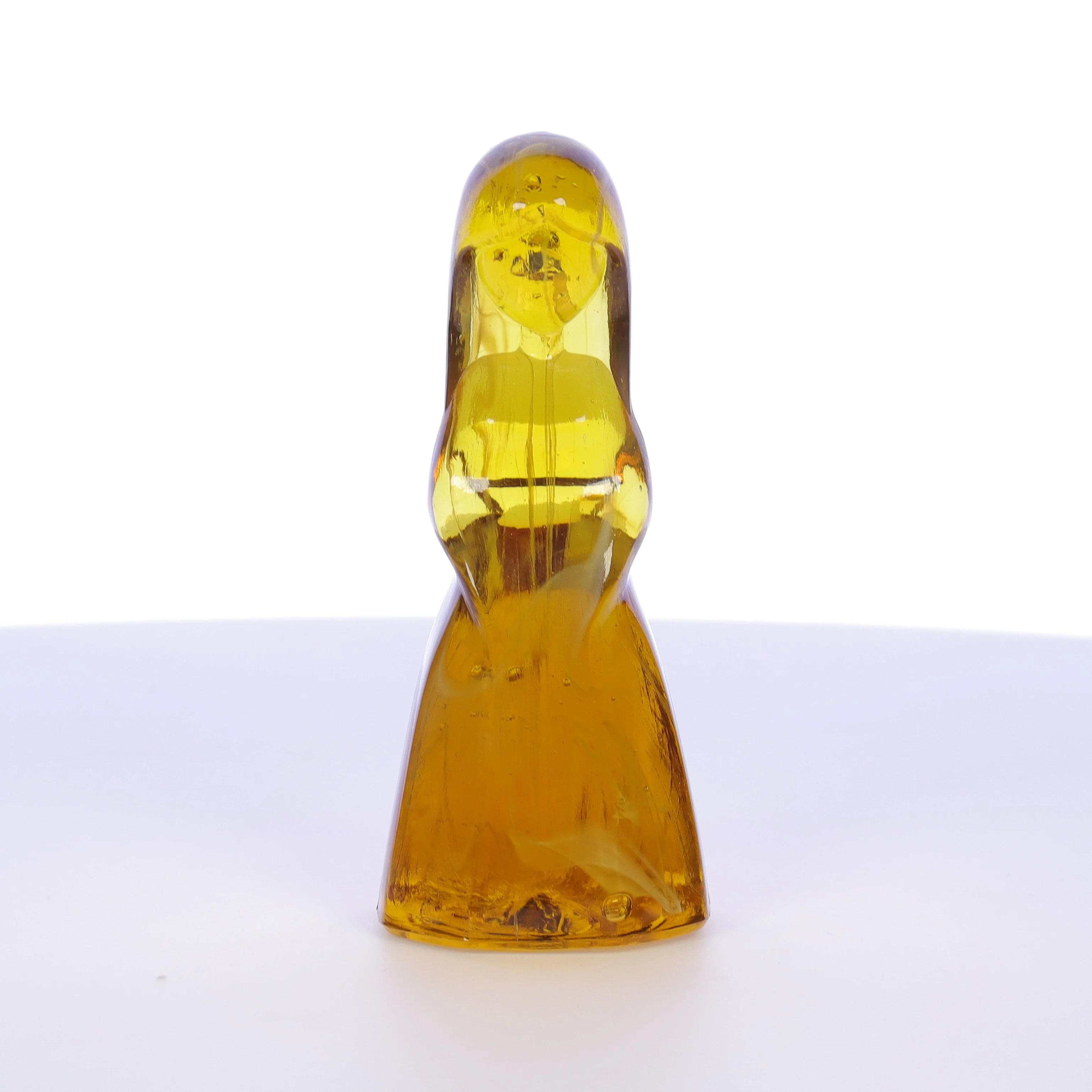 Mosser Glass Vintage 1980s 4 Inch Glass Figurine Jenny Marigold White Slag