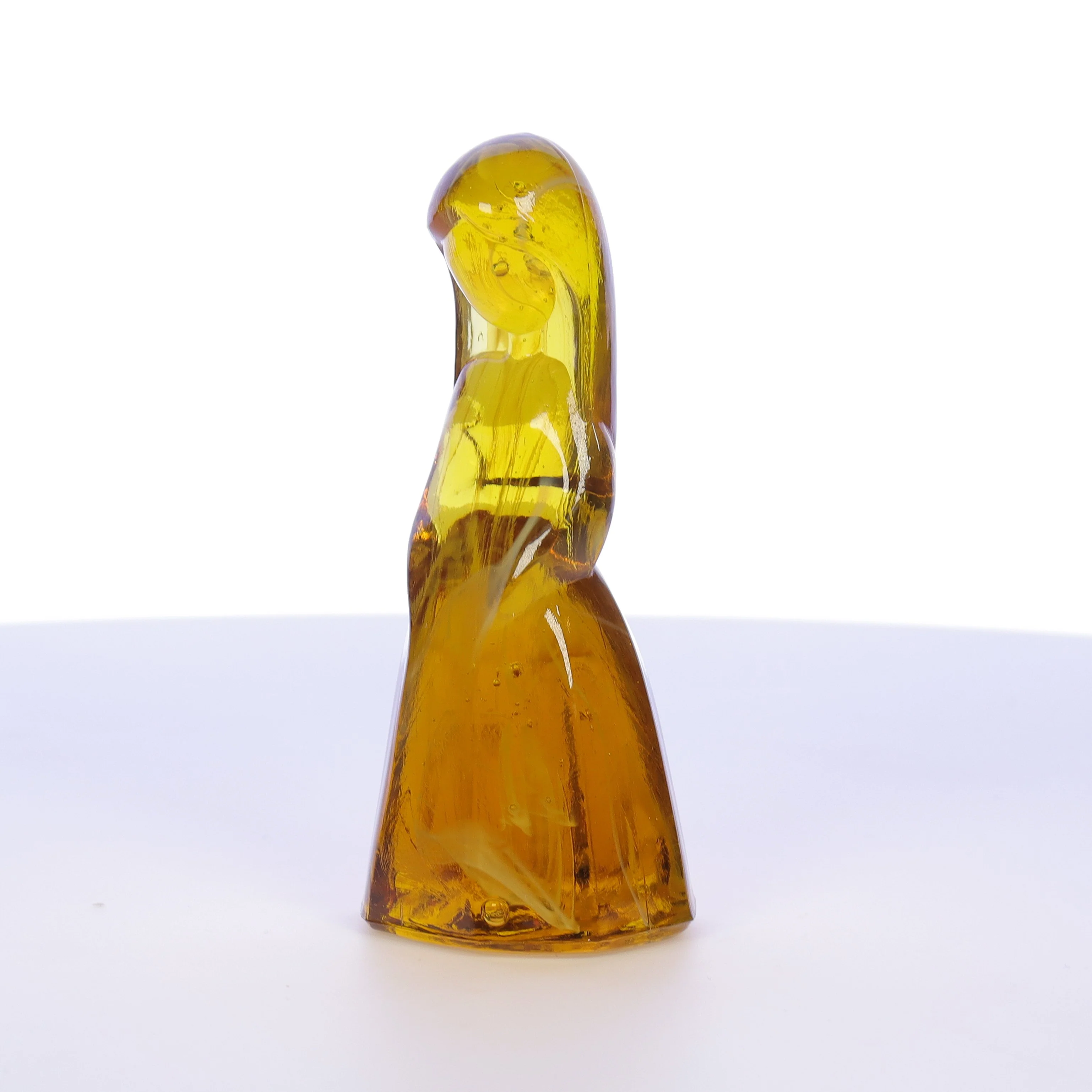 Mosser Glass Vintage 1980s 4 Inch Glass Figurine Jenny Marigold White Slag - Image 2