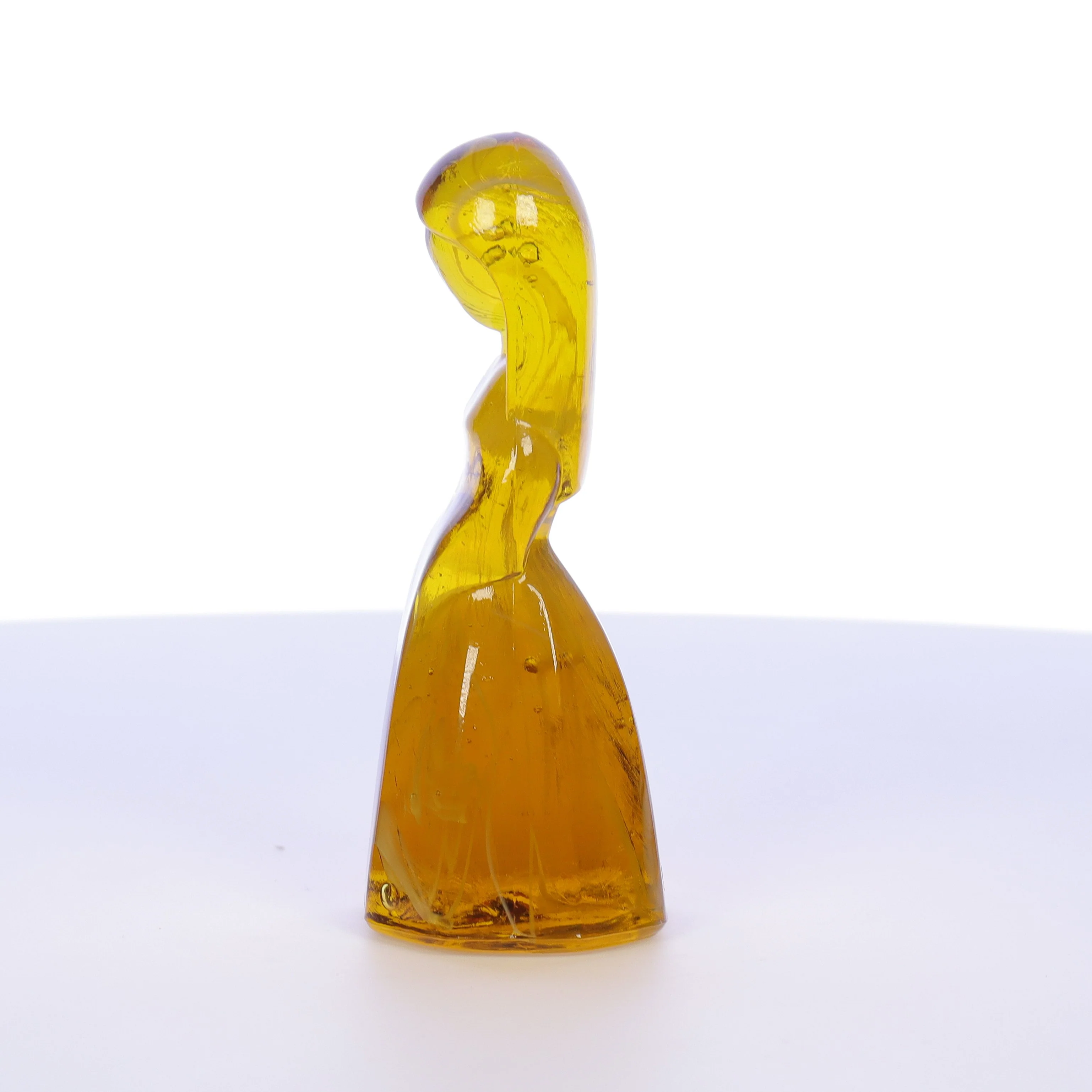 Mosser Glass Vintage 1980s 4 Inch Glass Figurine Jenny Marigold White Slag - Image 3