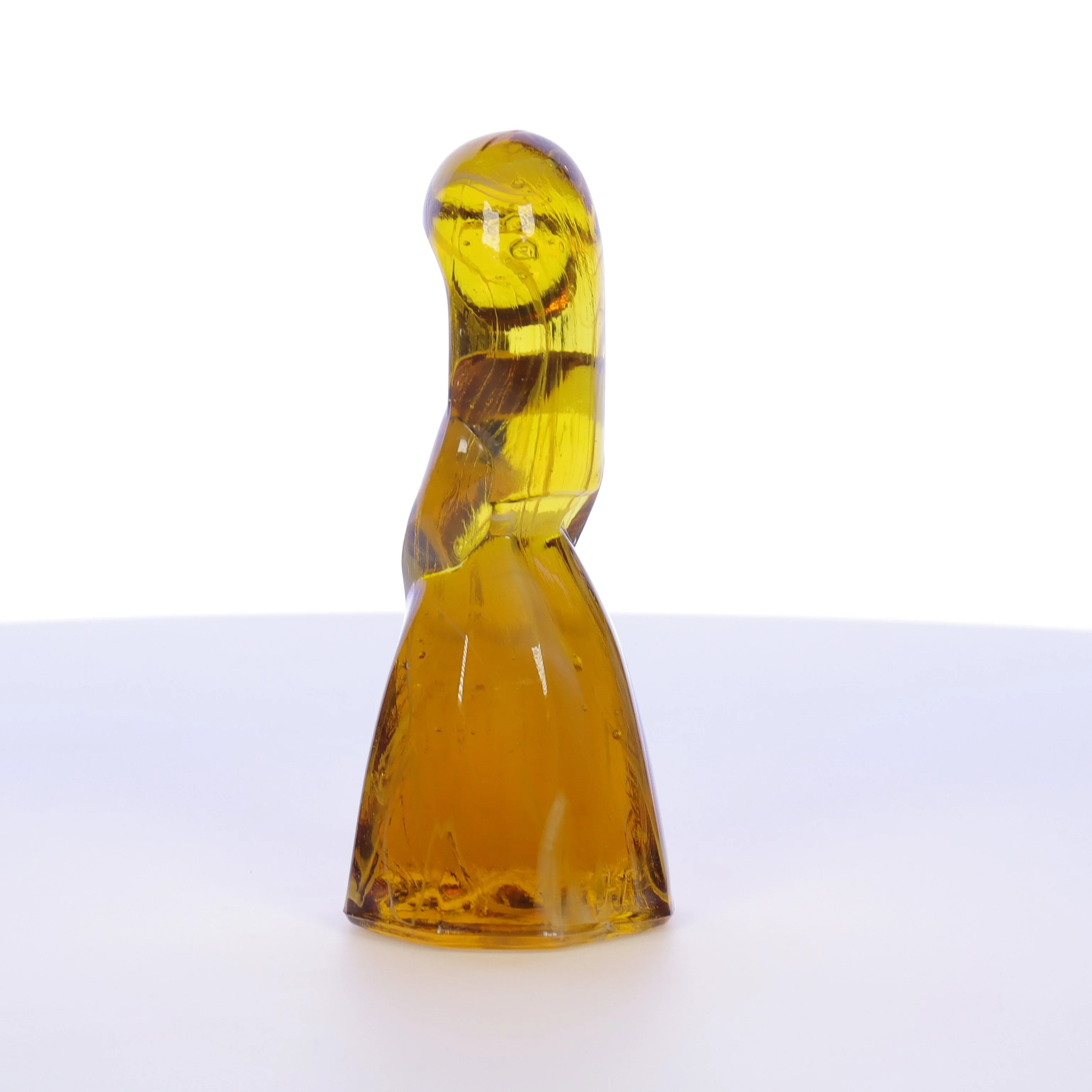 Mosser Glass Vintage 1980s 4 Inch Glass Figurine Jenny Marigold White Slag - Image 4